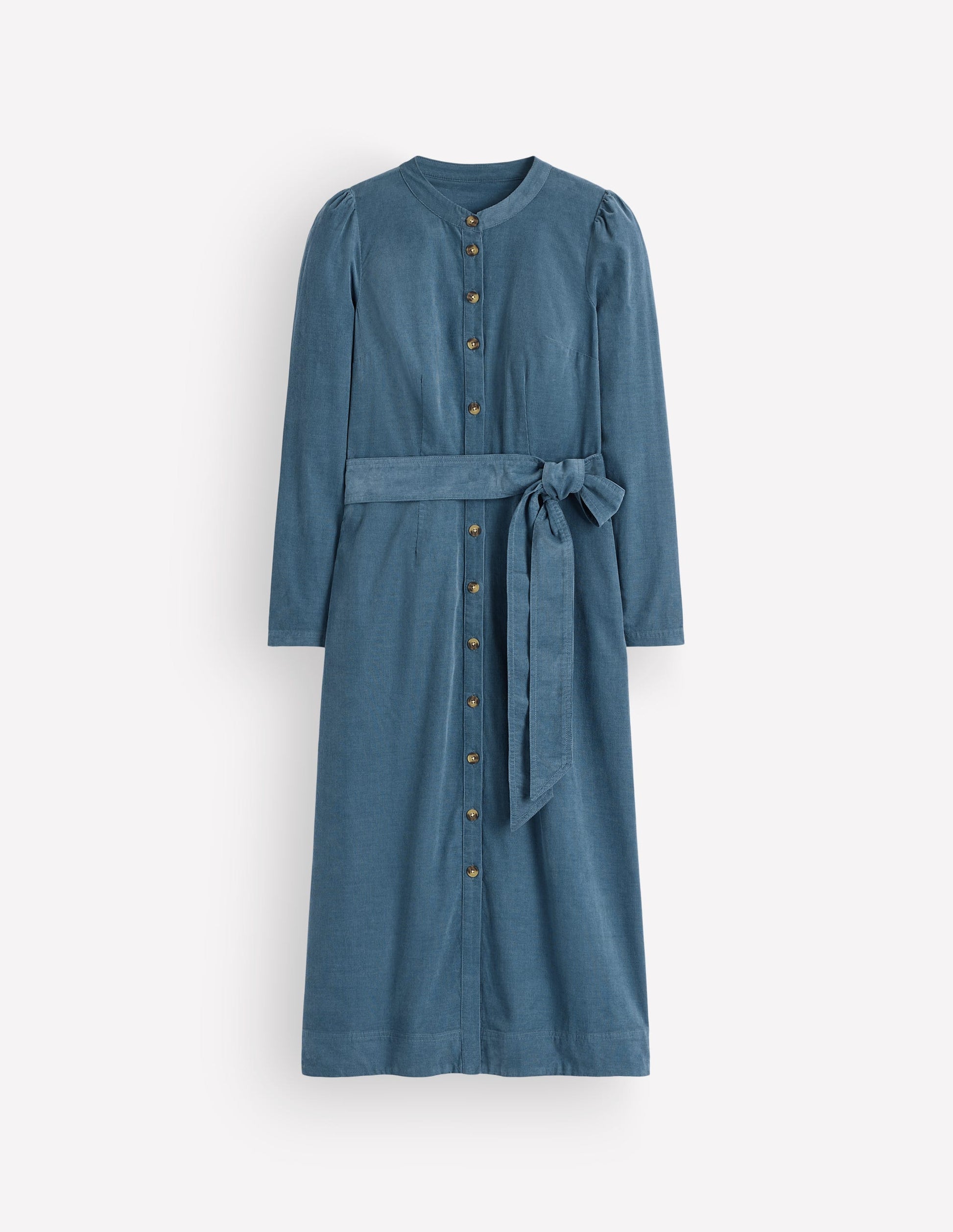 Louise Midi-Hemdblusenkleid aus Cord-Graublau-6