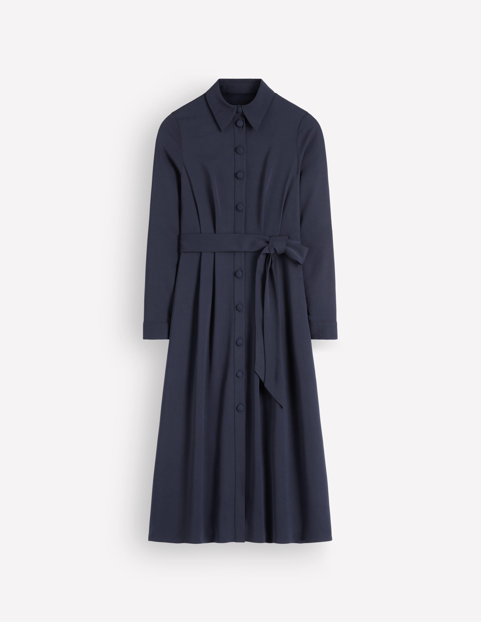 Kate Plissiertes Hemdblusenkleid-Marineblau - Image 6