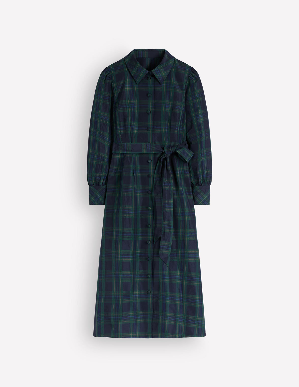 Robe-chemise de cérémonie Maeve-Carreaux bleu marine, vert et bleu - Image 6