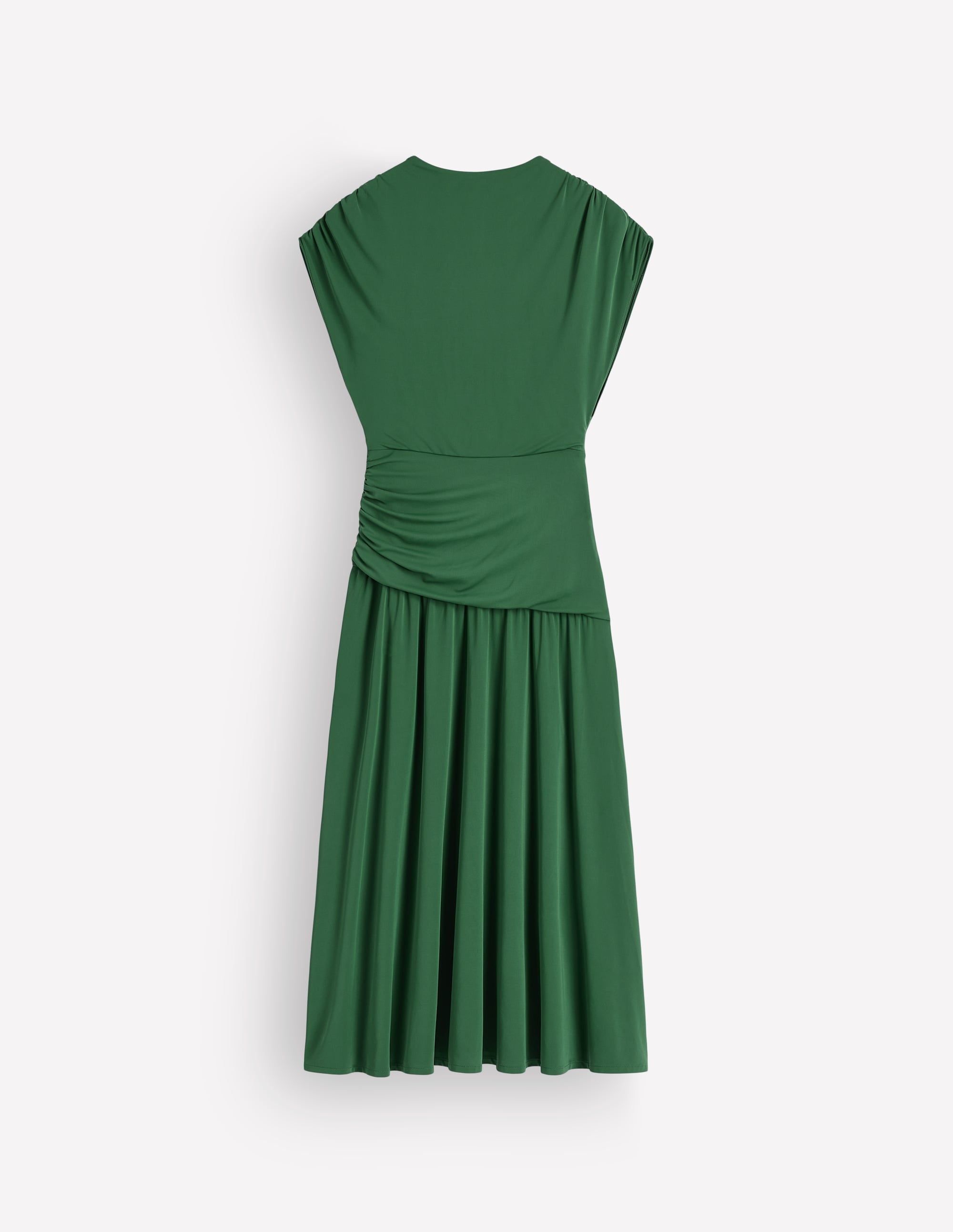 Jersey-Maxikleid aus Krepp mit fließendem Taillenbund-Jagdgrün - Image 9