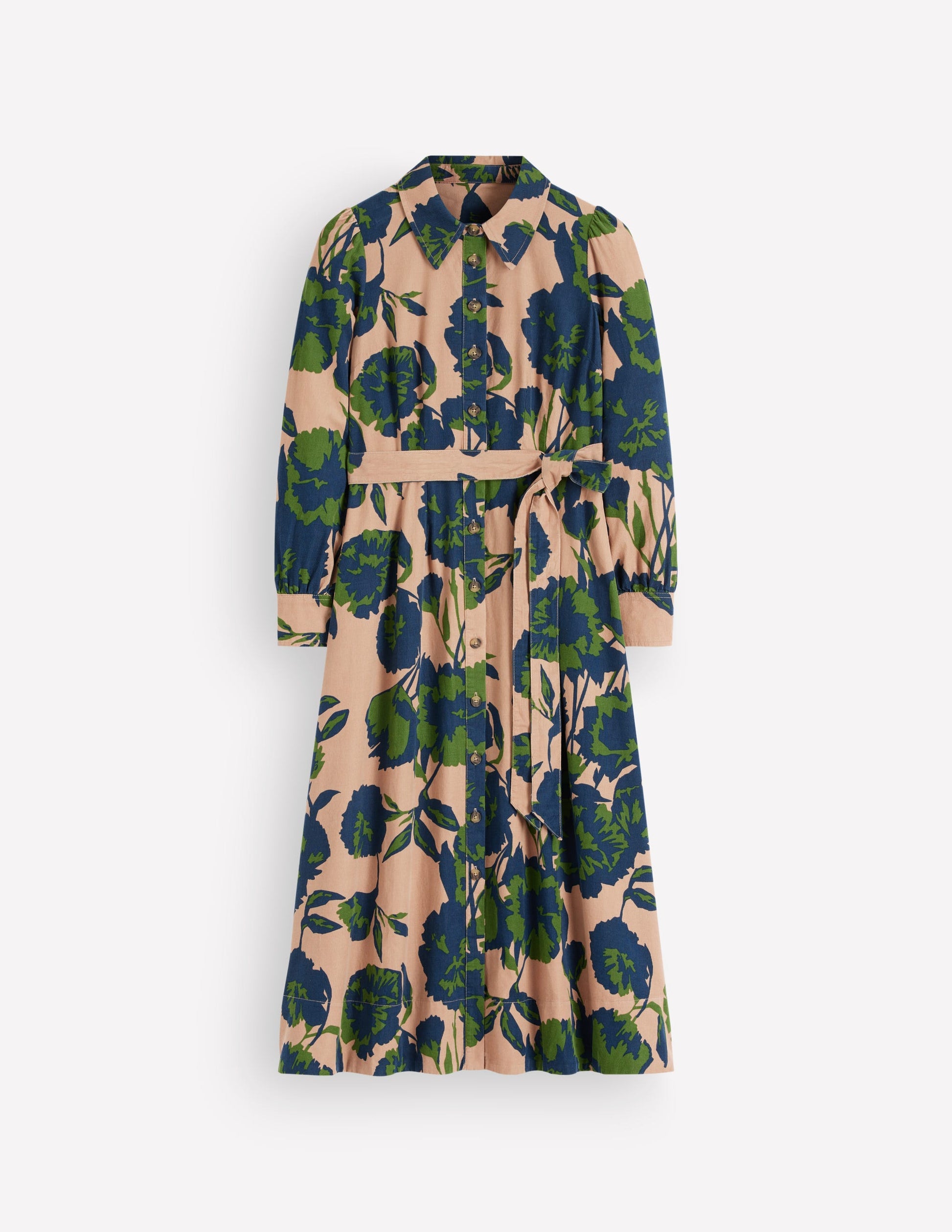 Maeve Cord Midi Shirt Dress-Cool Cocoa, Forest Breeze-7