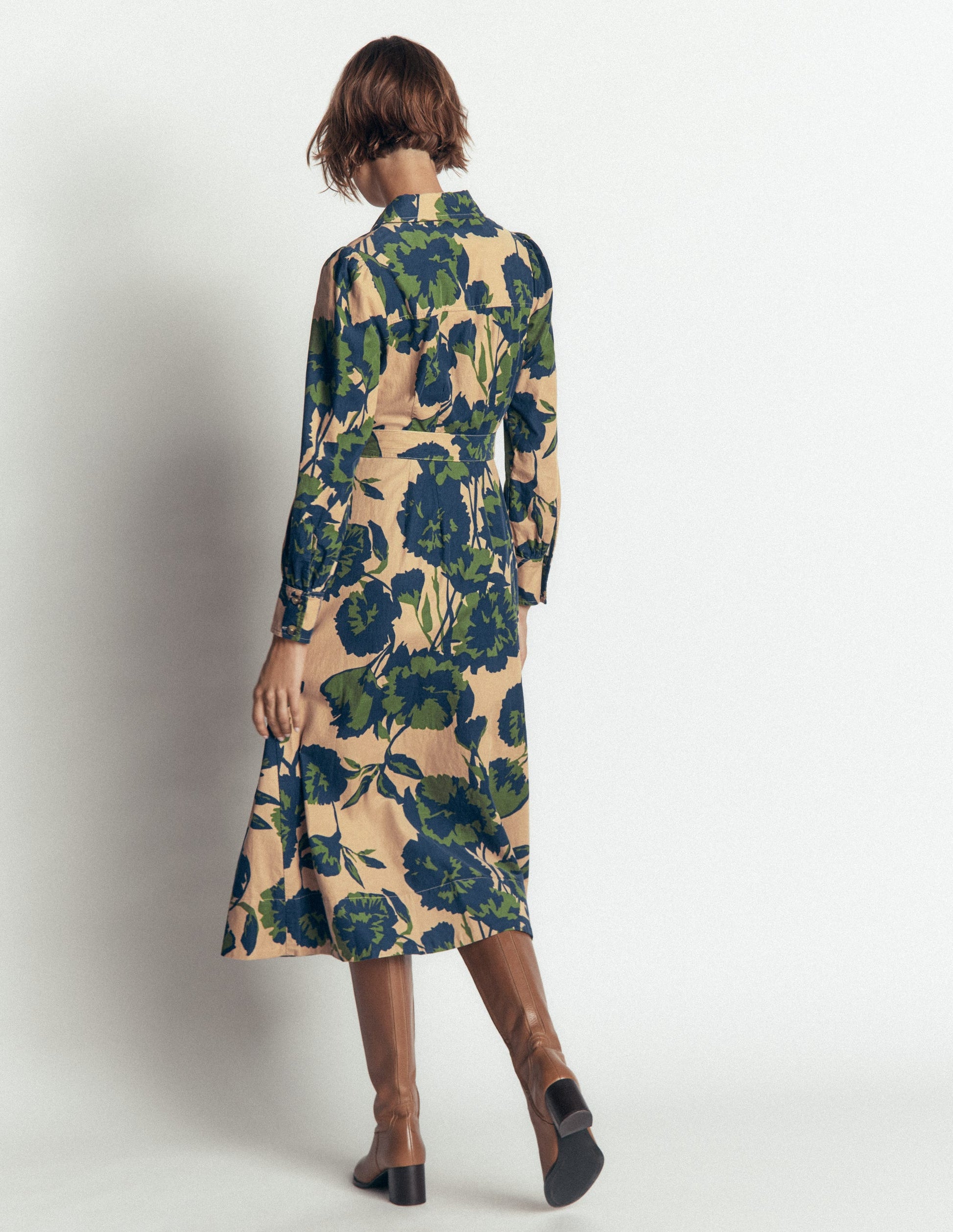 Maeve Cord Midi Shirt Dress-Cool Cocoa, Forest Breeze-5