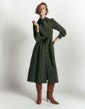 Maeve Midi-Hemdblusenkleid aus Cord-Waldlichtung
