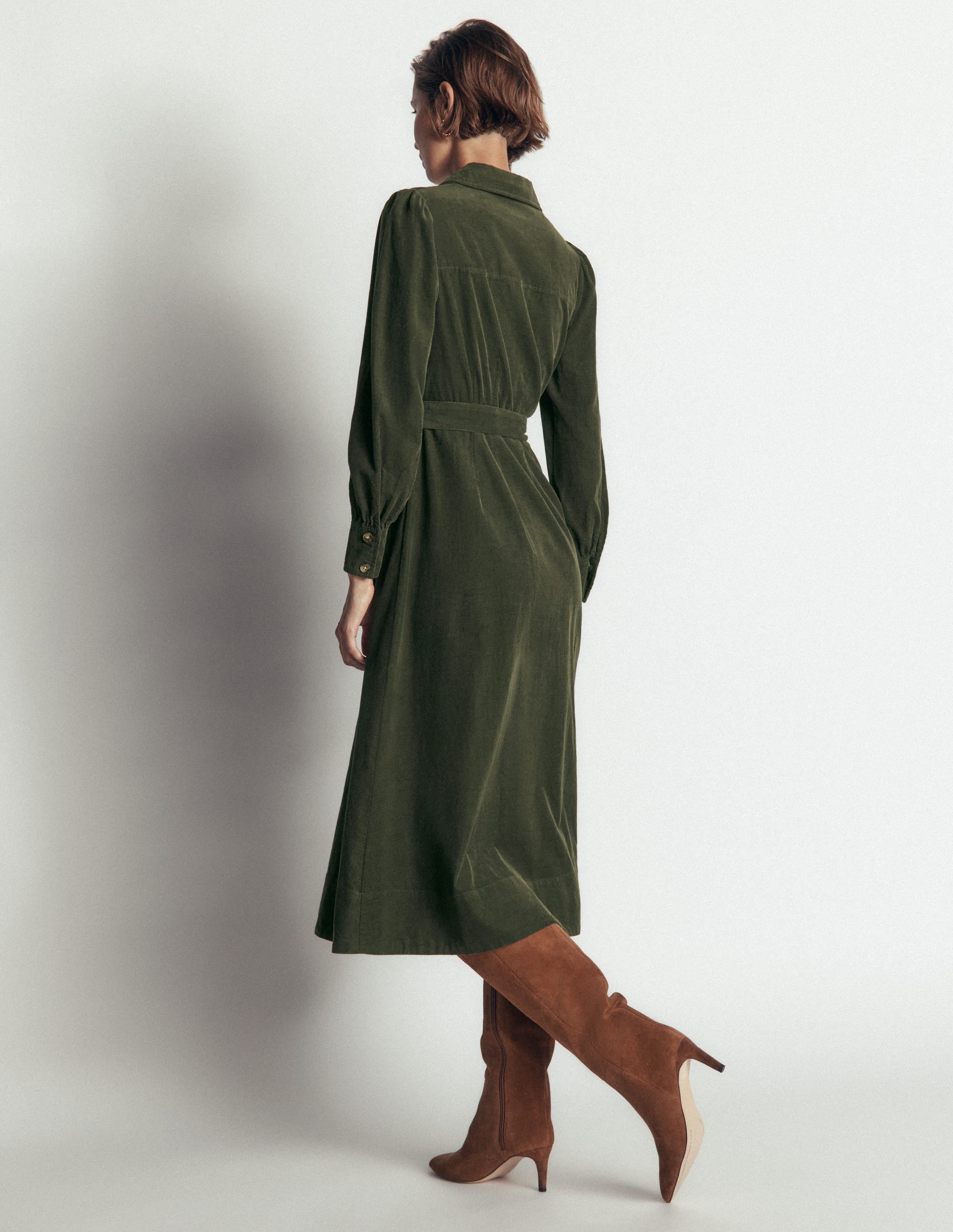 Maeve Midi-Hemdblusenkleid aus Cord-Waldlichtung - Image 3