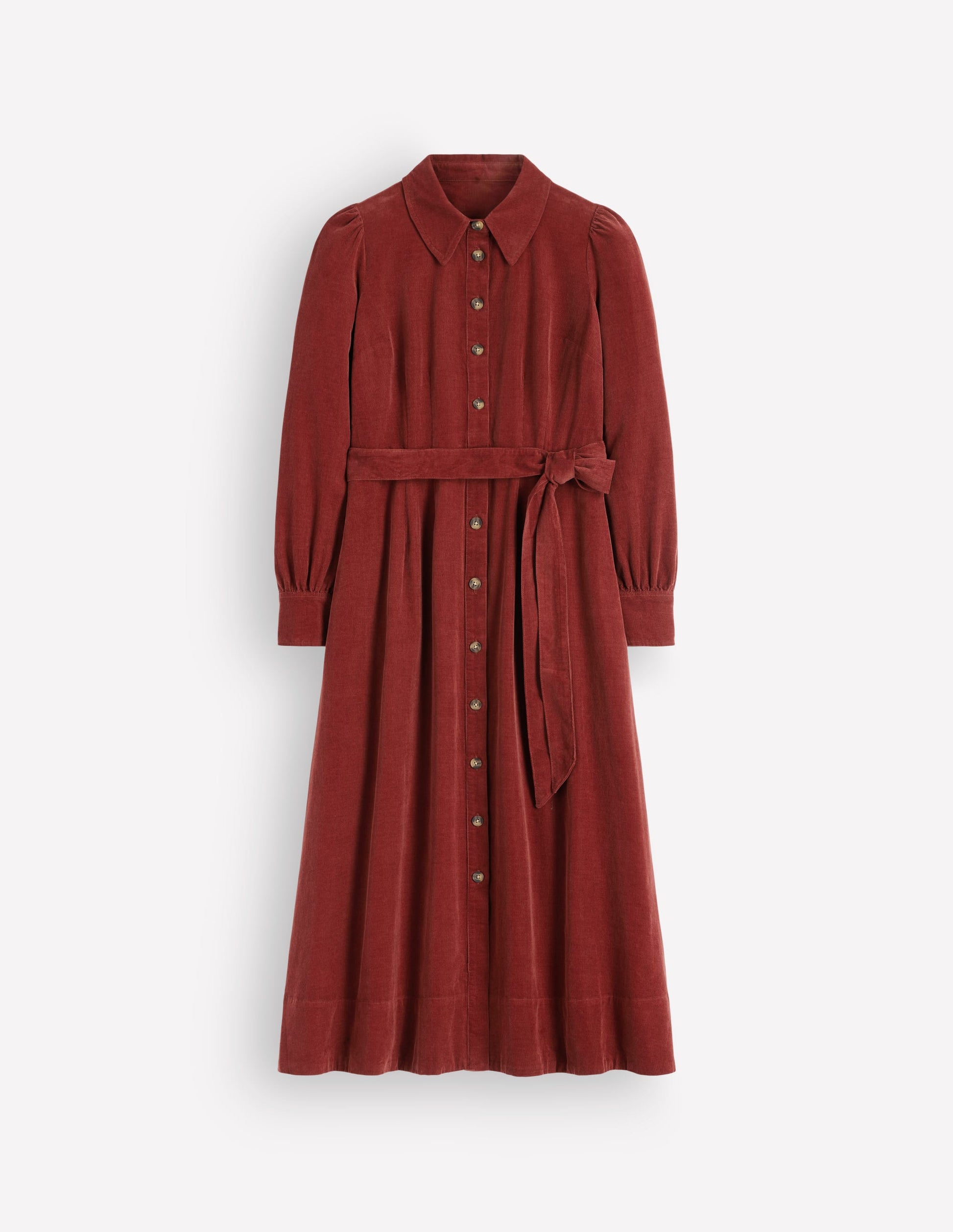 Robe-chemise midi Maeve en velours côtelé-Pomme épicée-5