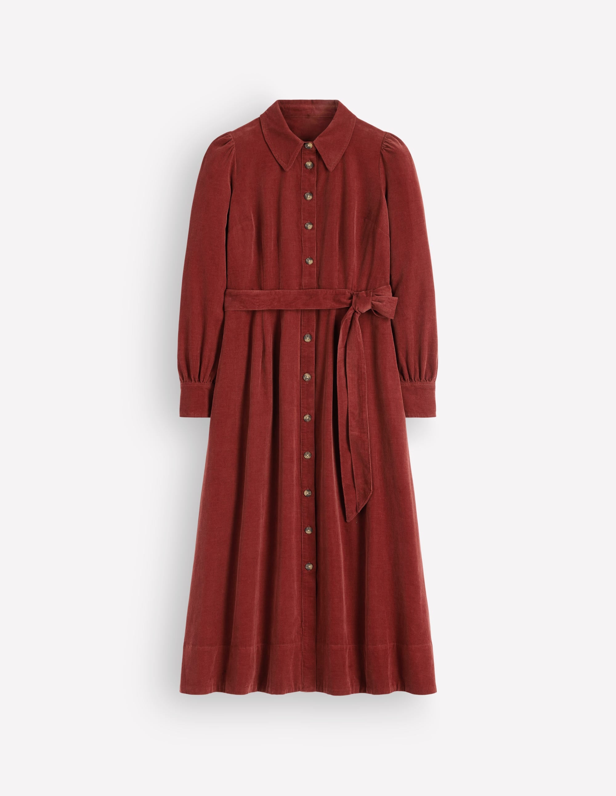 Robe-chemise midi Maeve en velours côtelé-Pomme épicée - Image 5