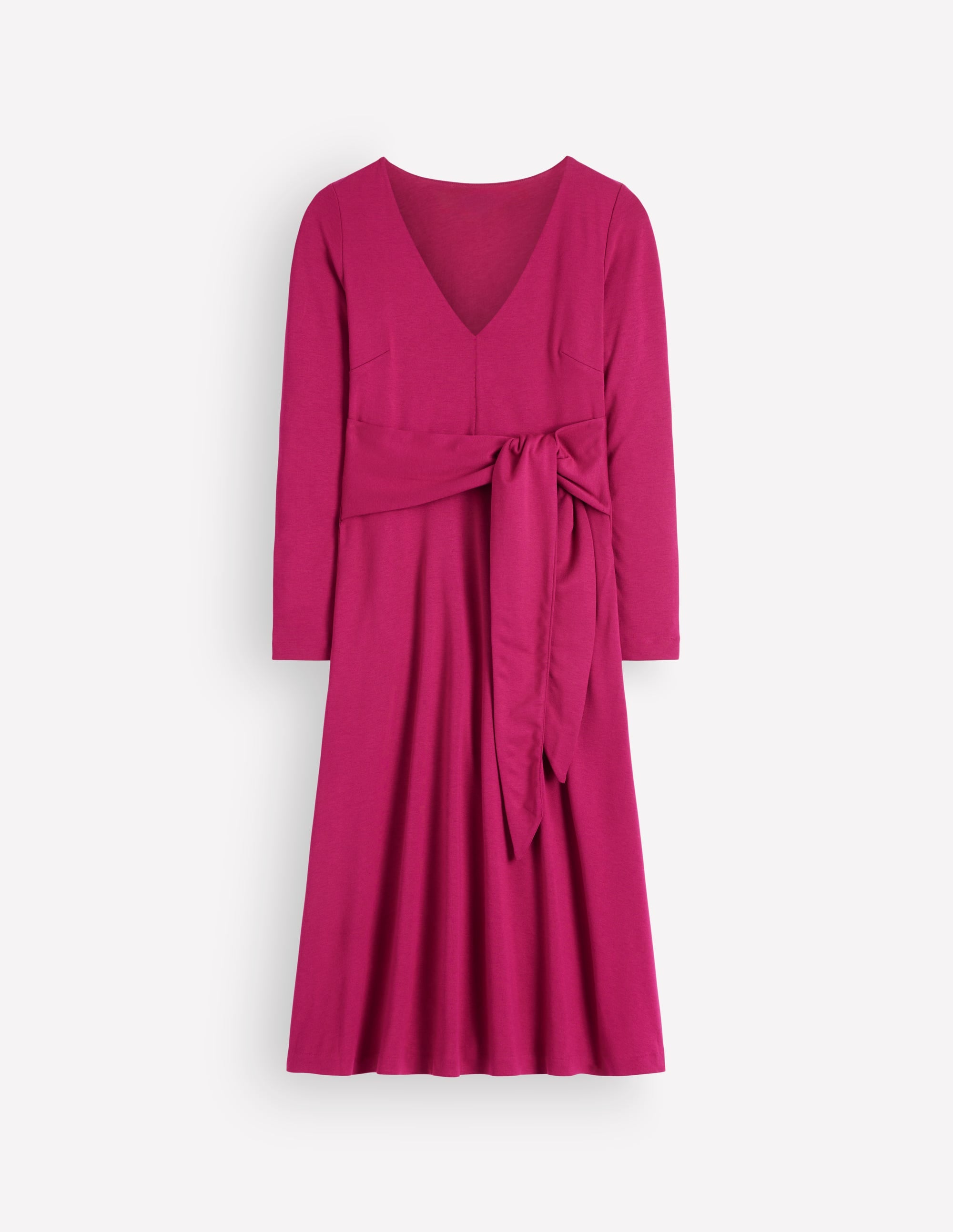 Ponte-Kleid mit Bindegürtel-Rote Beete - Image 5