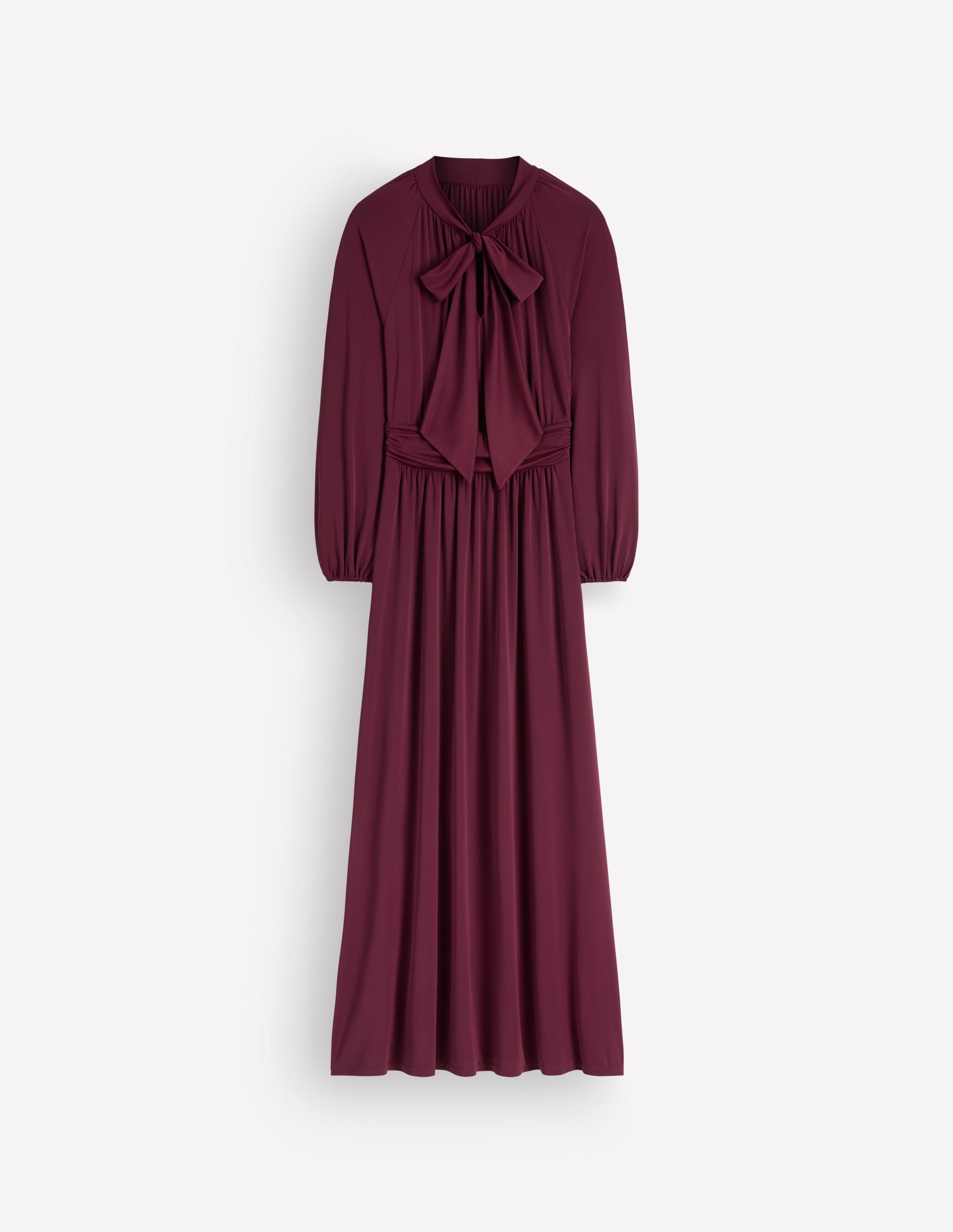 Jersey-Maxikleid mit Schleife-Dunkelviolett-5