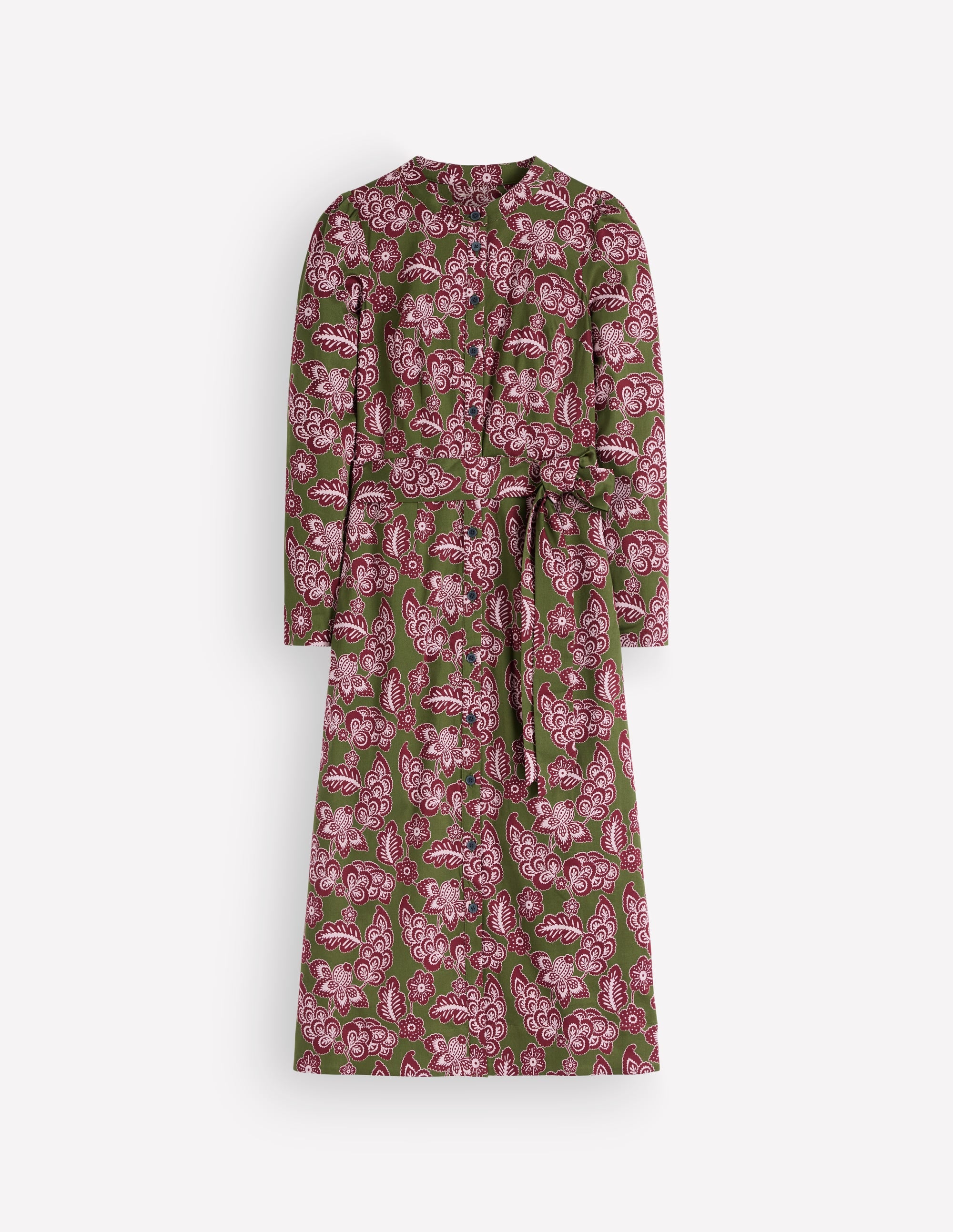Louise Midi Shirt Dress-Forest Green, Tickled Meadows - Image 6