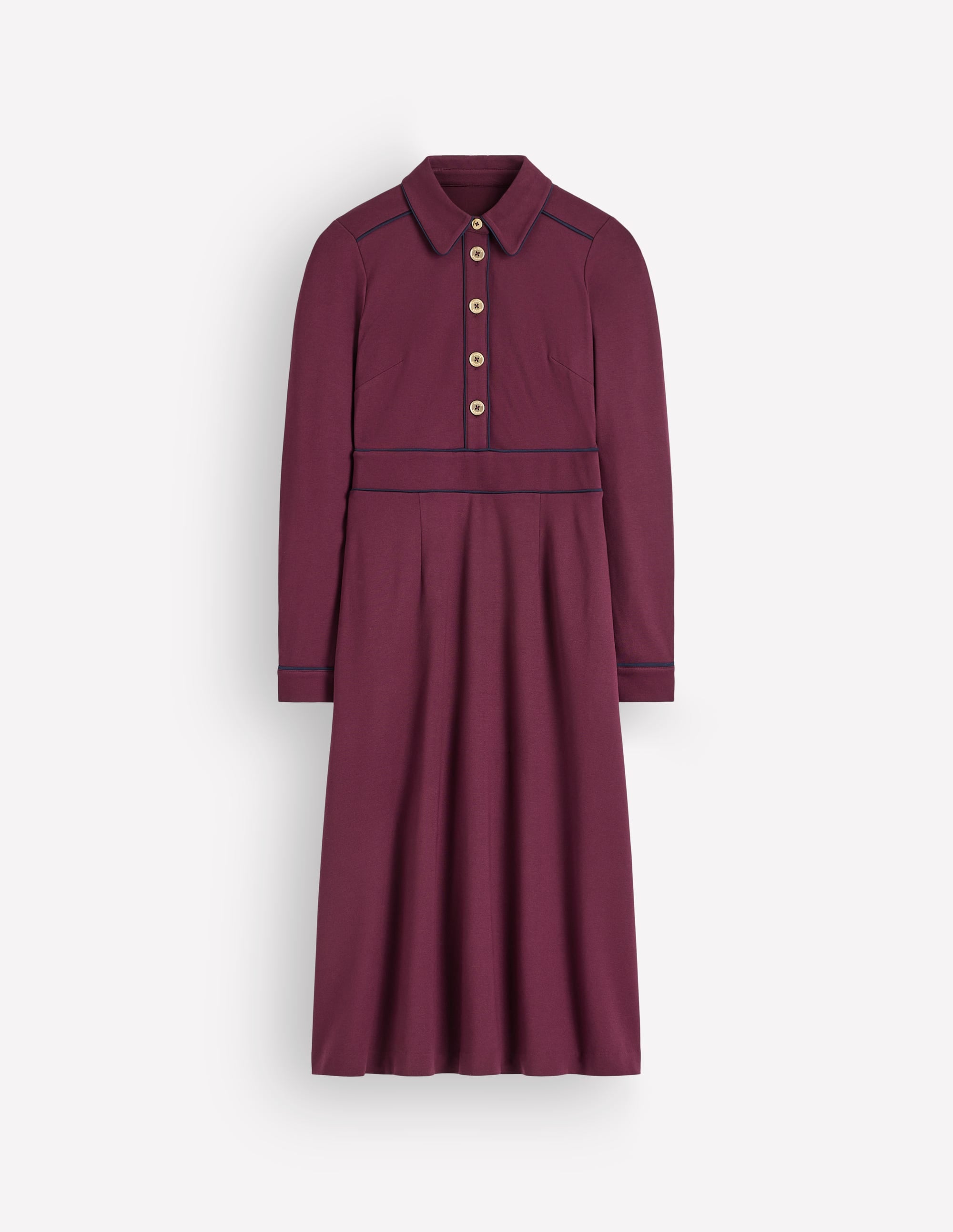 Etta Ponte-Kleid mit Paspelierung-Dunkle Kirsche, Marineblau - Image 6