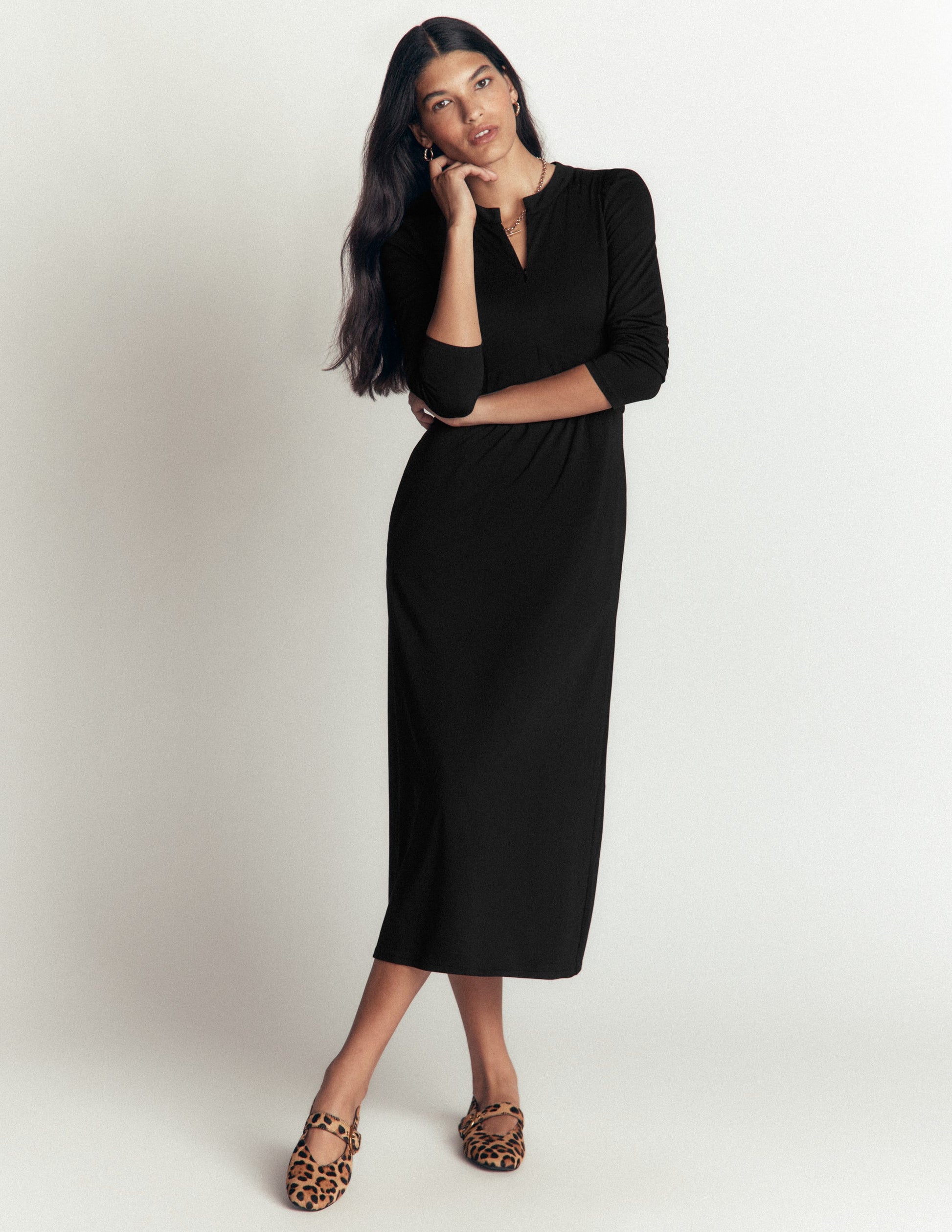 Hope Jerseykleid mit Reißverschlussdetail-Schwarz-1