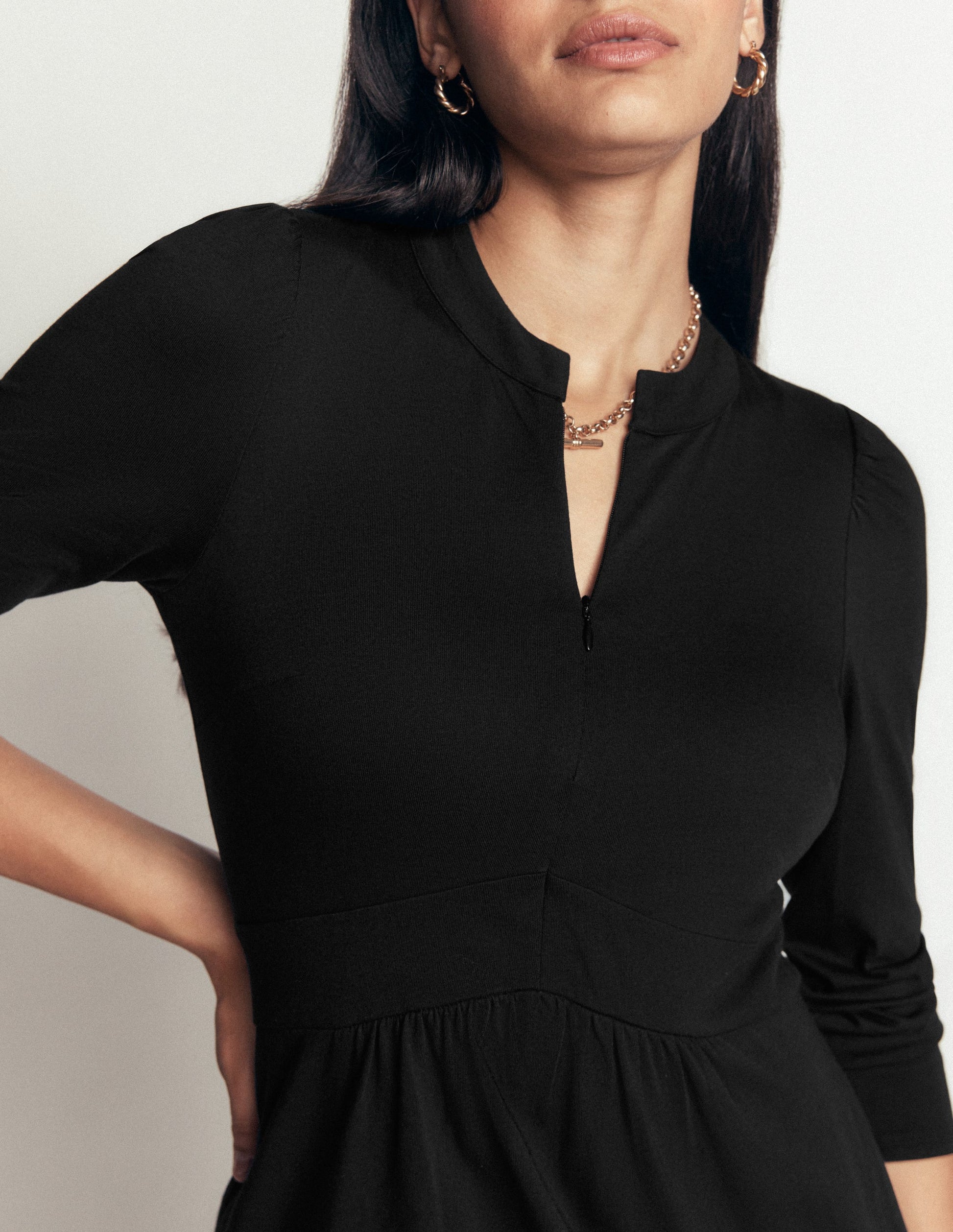 Hope Jerseykleid mit Reißverschlussdetail-Schwarz-2