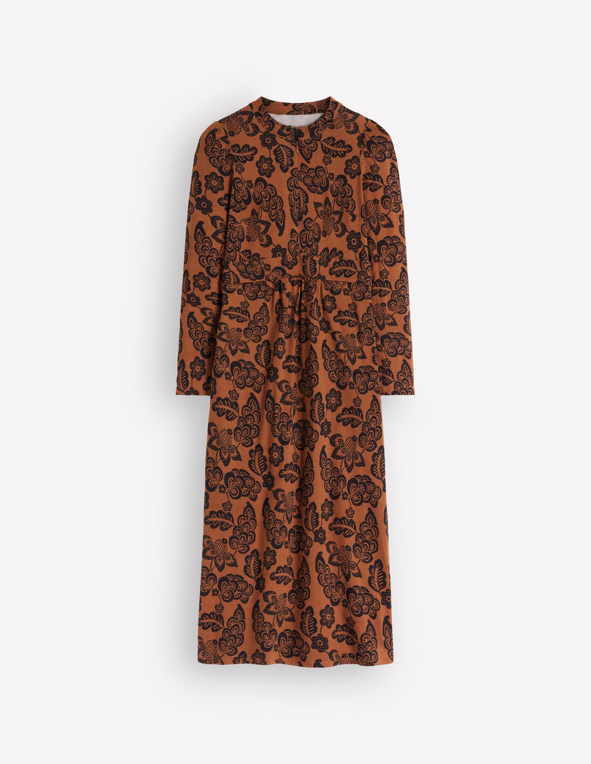 Hope Zip Detail Jersey Dress-Russet, Tickled Meadows - Image 6
