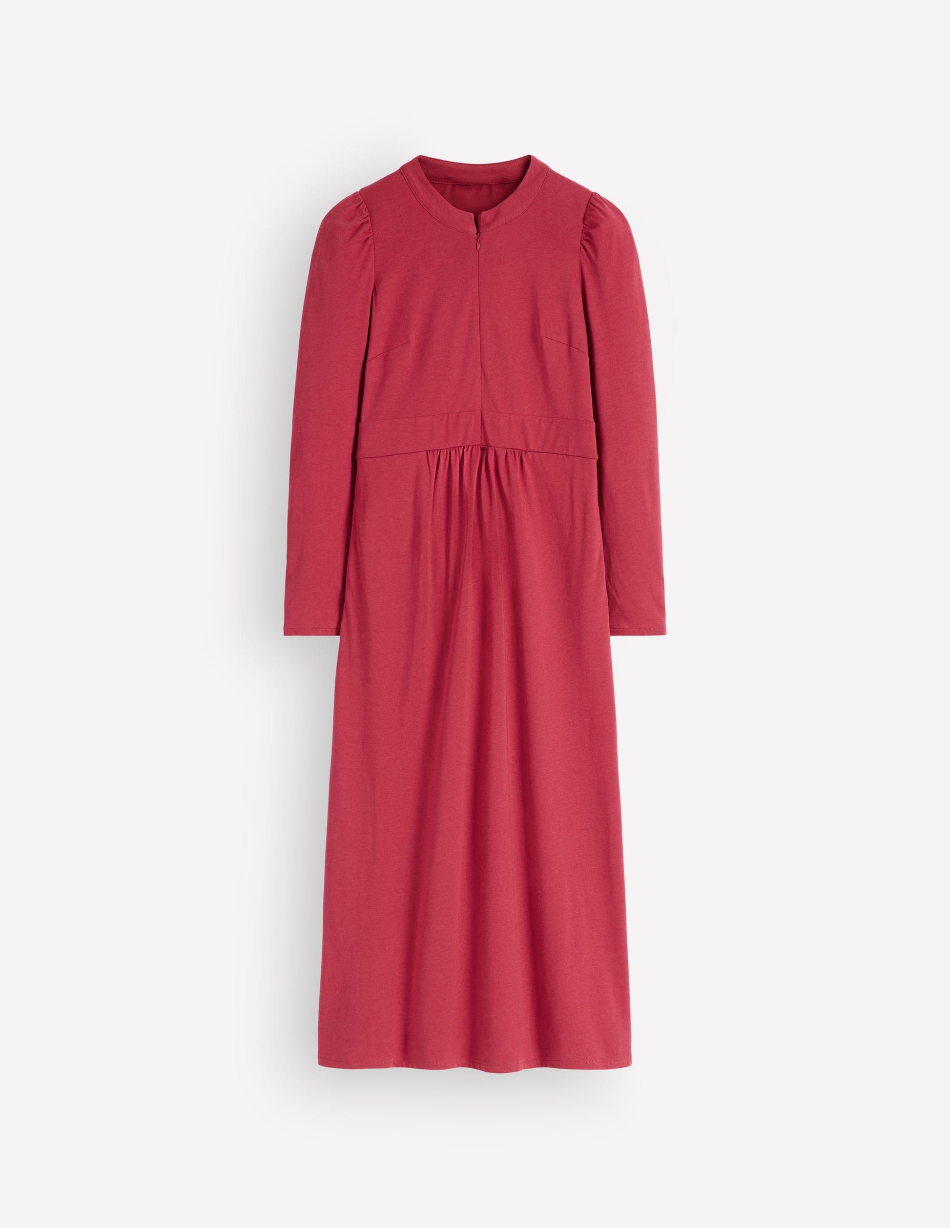 Hope Jerseykleid mit Reißverschlussdetail-Erdiges Rot-5