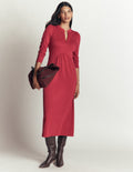 Hope Jerseykleid mit Reißverschlussdetail-Erdiges Rot
