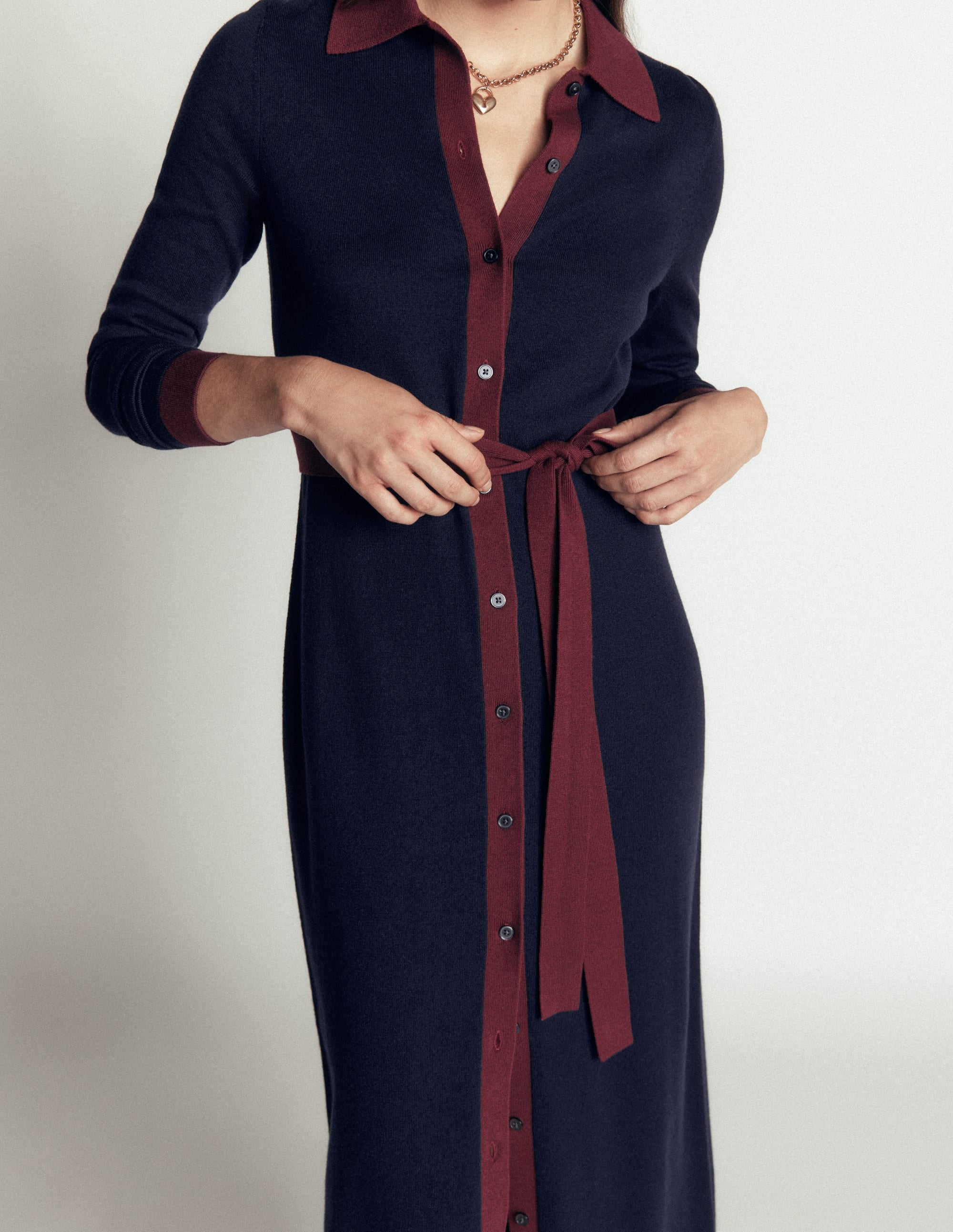 Jessica Gestricktes Hemdblusenkleid-Abendblau, Dunkler Blauregen - Image 2