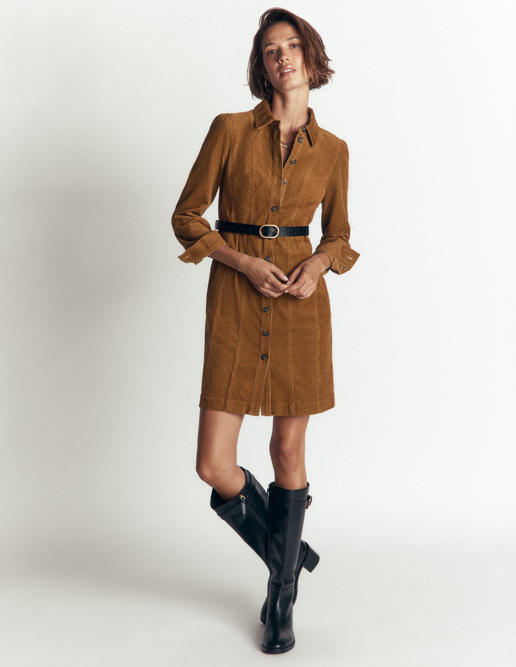 Rhoda Kurzes Cordkleid-Lebkuchen - Image 5