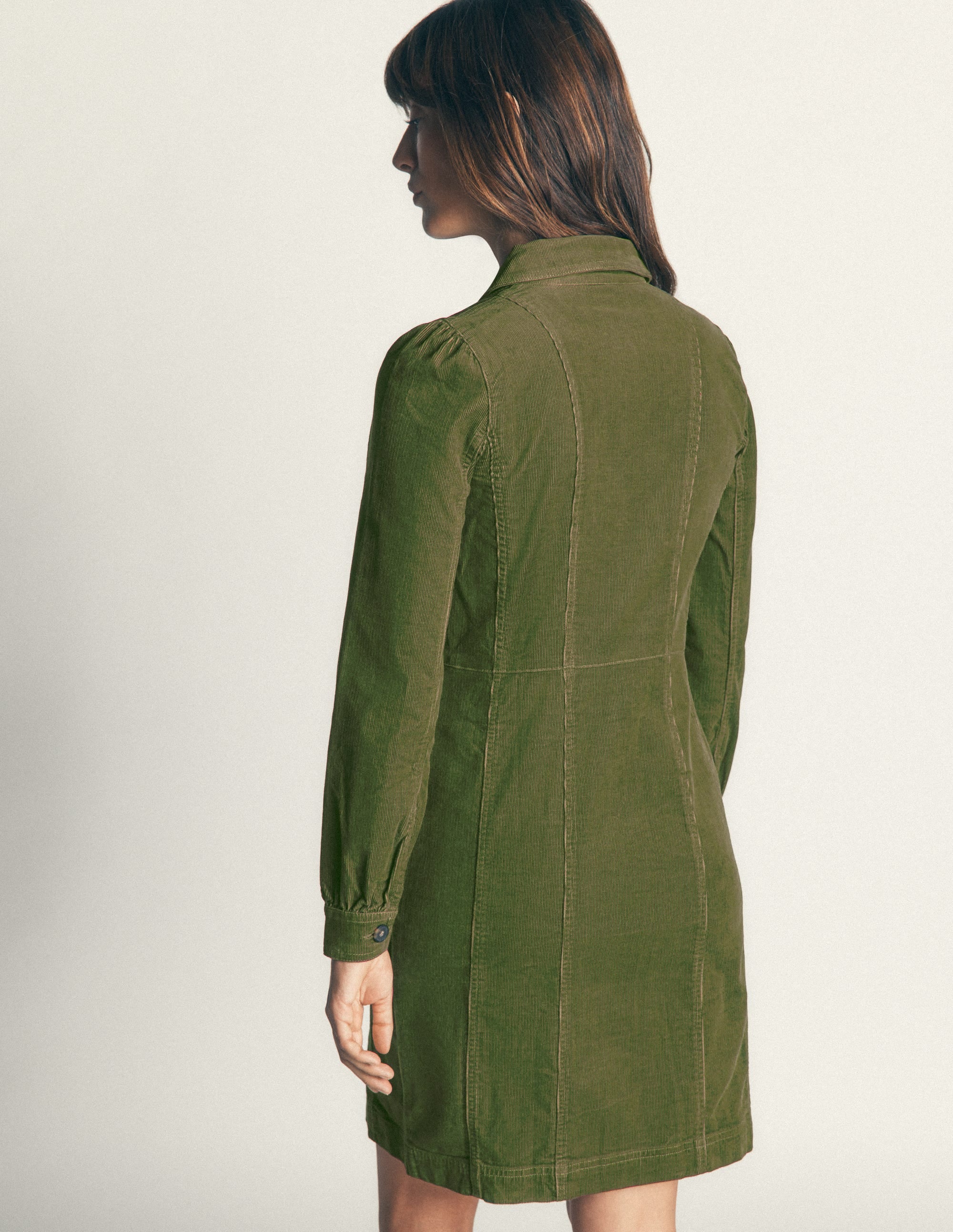 Rhoda Kurzes Cordkleid-Waldgrün - Image 3