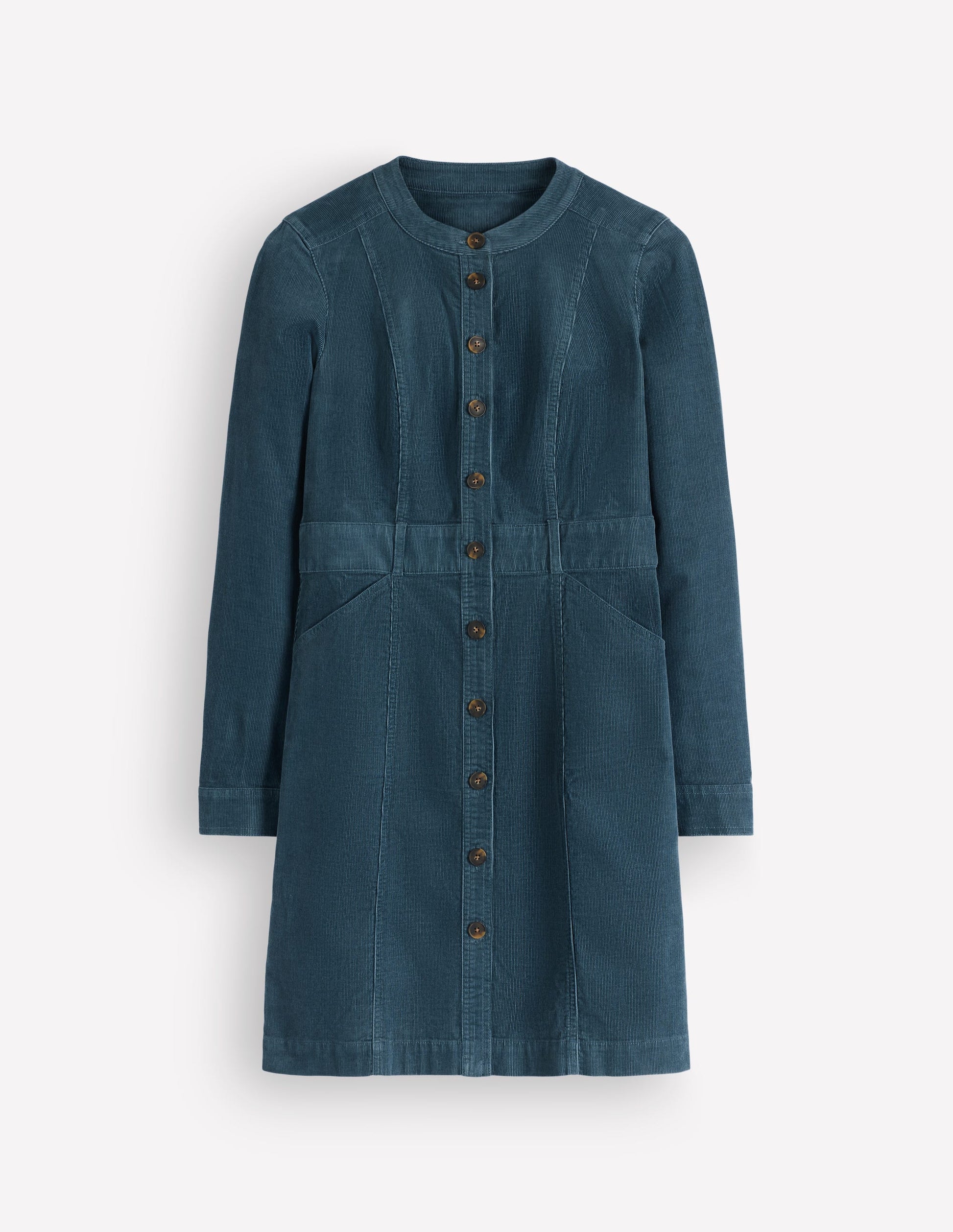 Zara Kurzes Cordkleid-Graublau-5