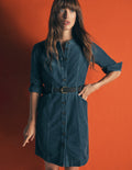 Zara Kurzes Cordkleid-Graublau