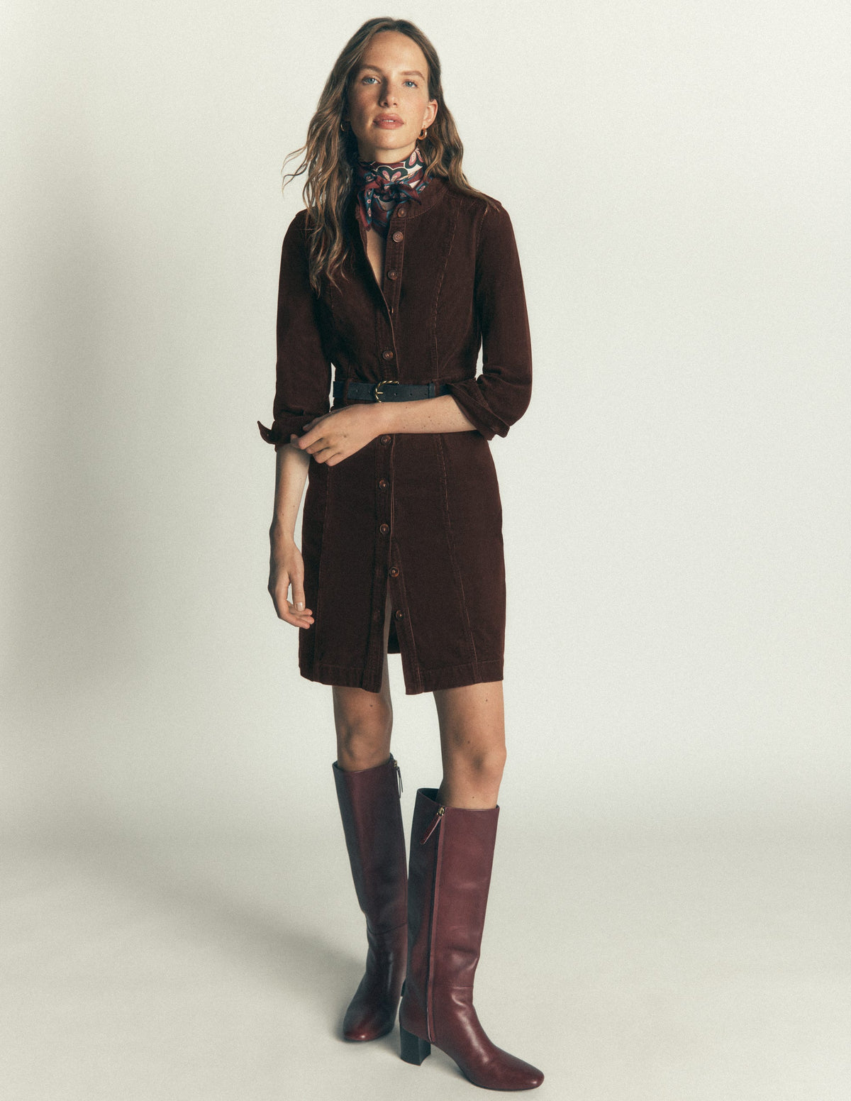 Zara Kurzes Cordkleid-Bitterschokolade - Image 2