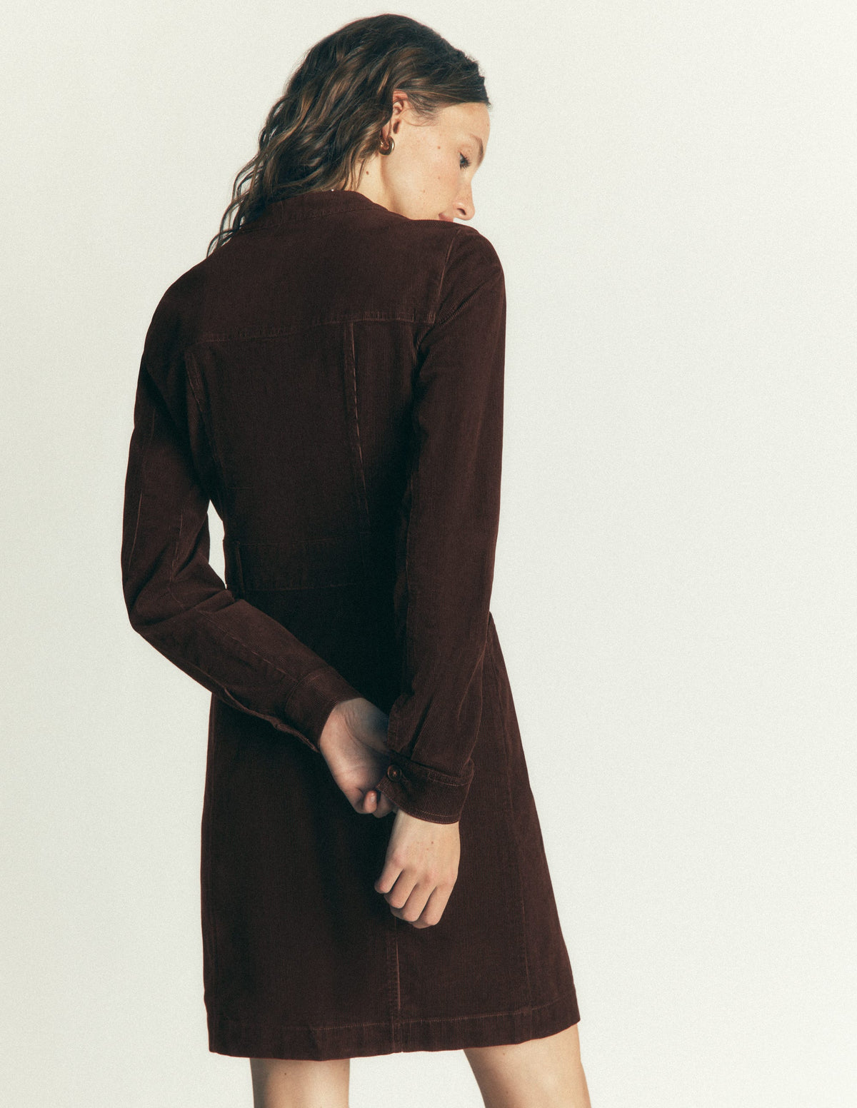 Zara Kurzes Cordkleid-Bitterschokolade - Image 4
