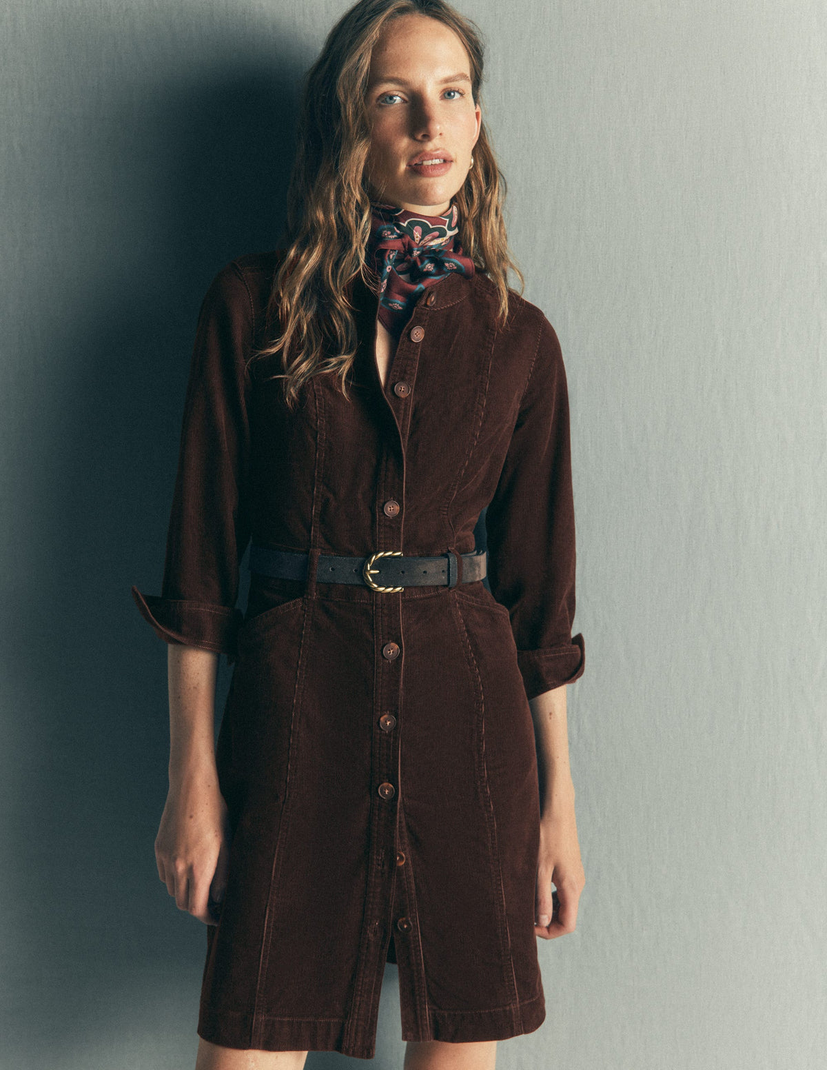 Zara Kurzes Cordkleid-Bitterschokolade - Image 5