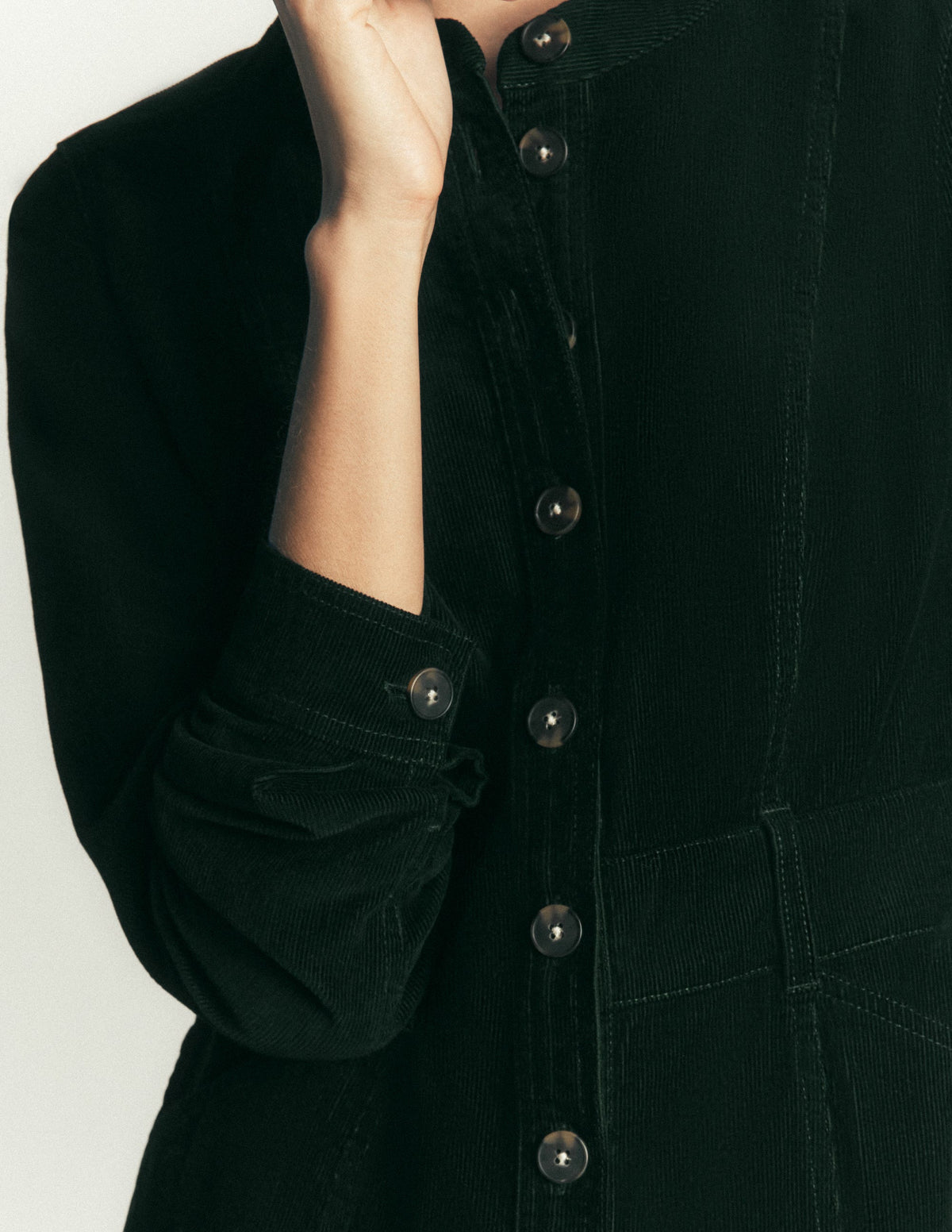 Zara Kurzes Cordkleid-Mitternachtsblau Smaragdgrün - Image 2