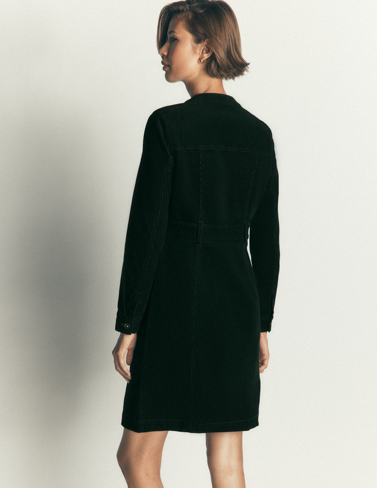 Zara Kurzes Cordkleid-Mitternachtsblau Smaragdgrün - Image 3