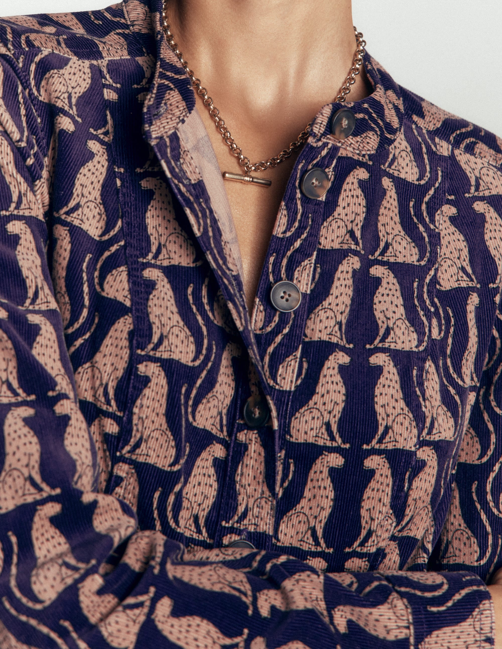 Zara Kurzes Cordkleid-Sternzeichen-Violett, Geduldiger Leopard - Image 2
