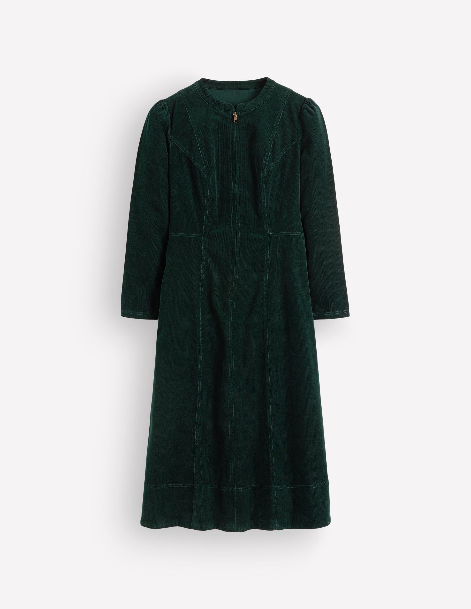Una Cord-Midikleid-Mitternachtsblau Smaragdgrün-5