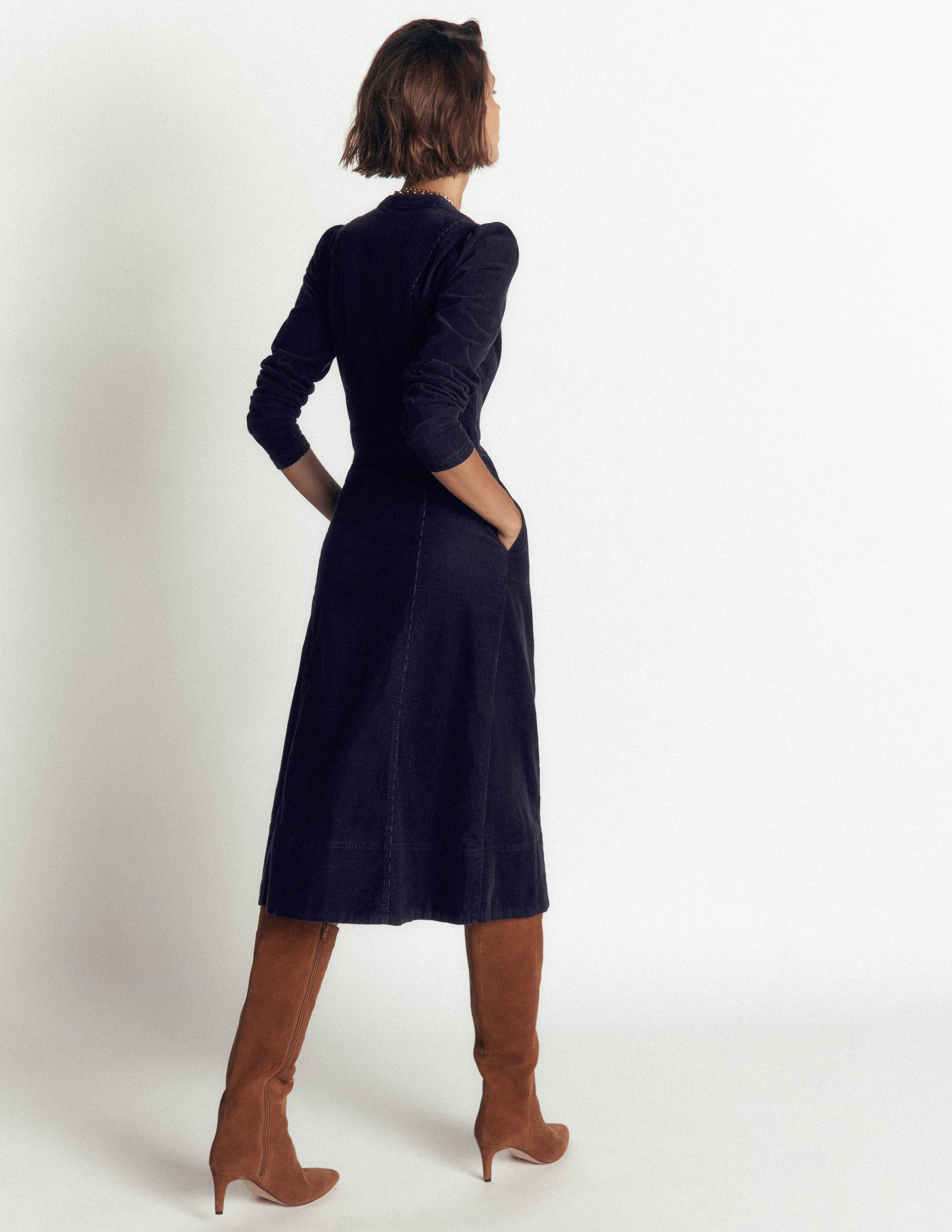 Una Cord-Midikleid-Marineblau-3