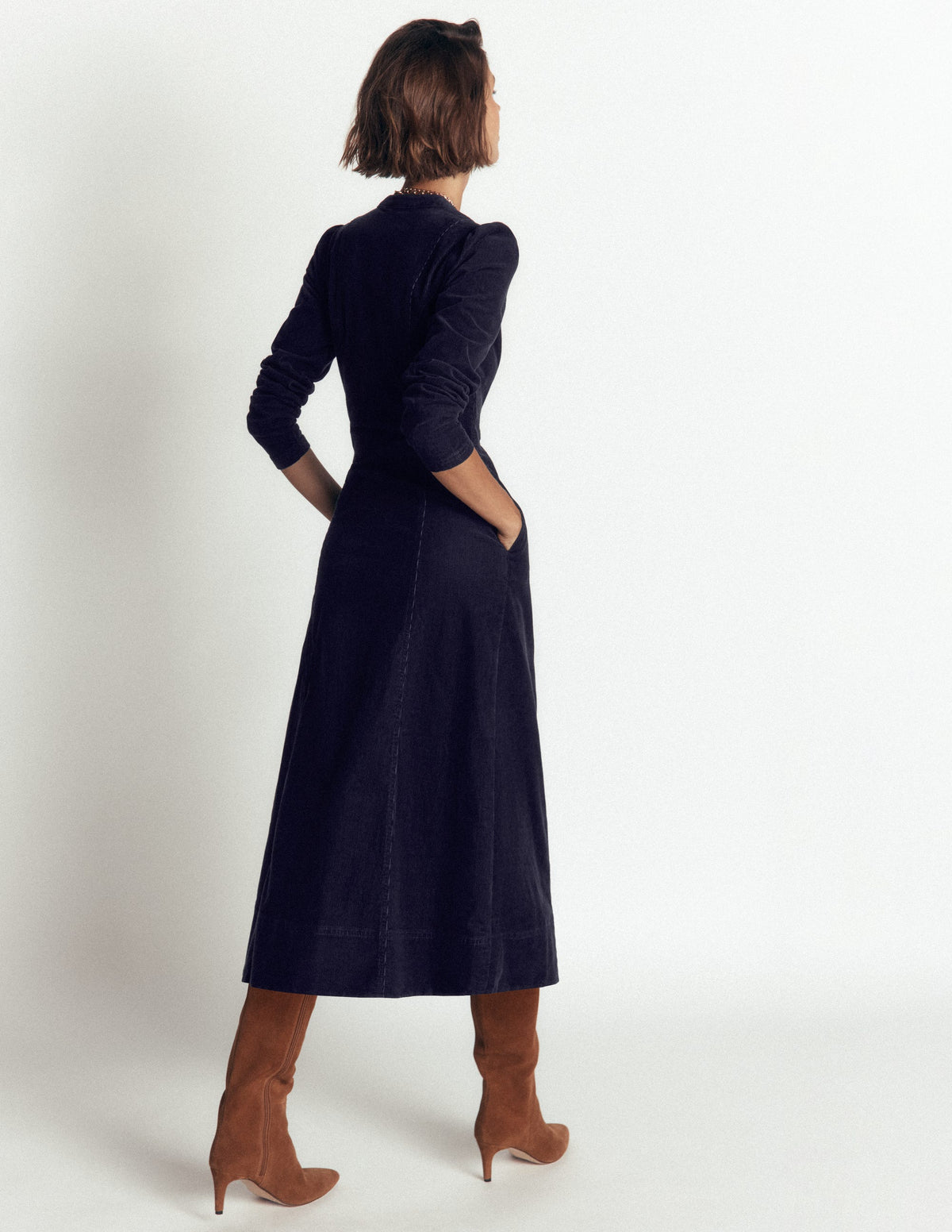 Una Cord-Midikleid-Marineblau-2