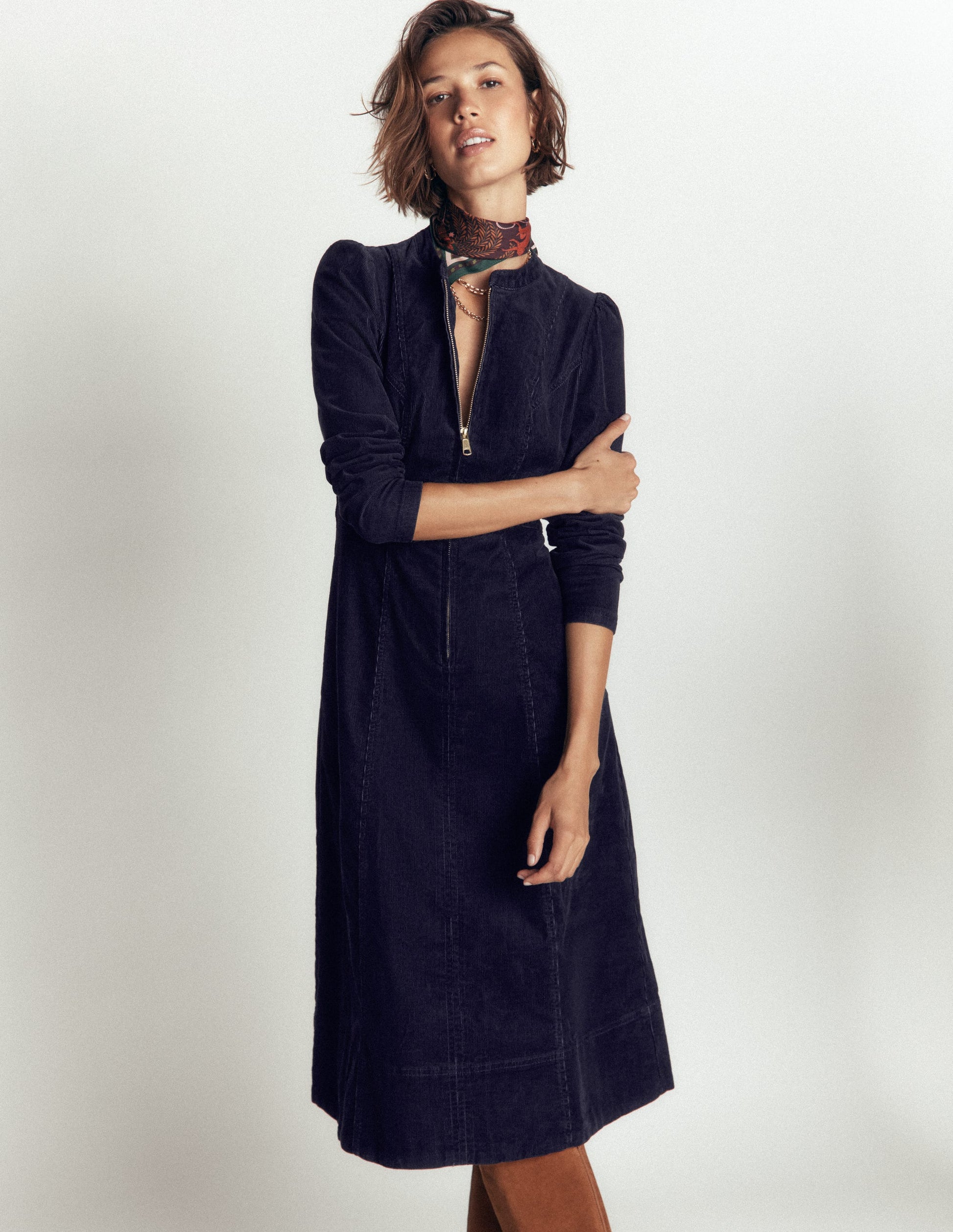 Una Cord-Midikleid-Marineblau-5