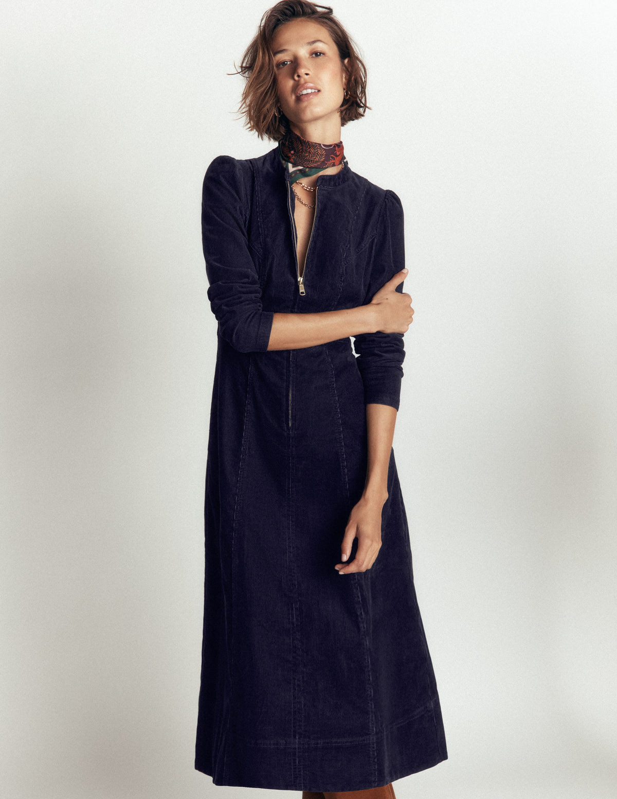 Una Cord-Midikleid-Marineblau-4