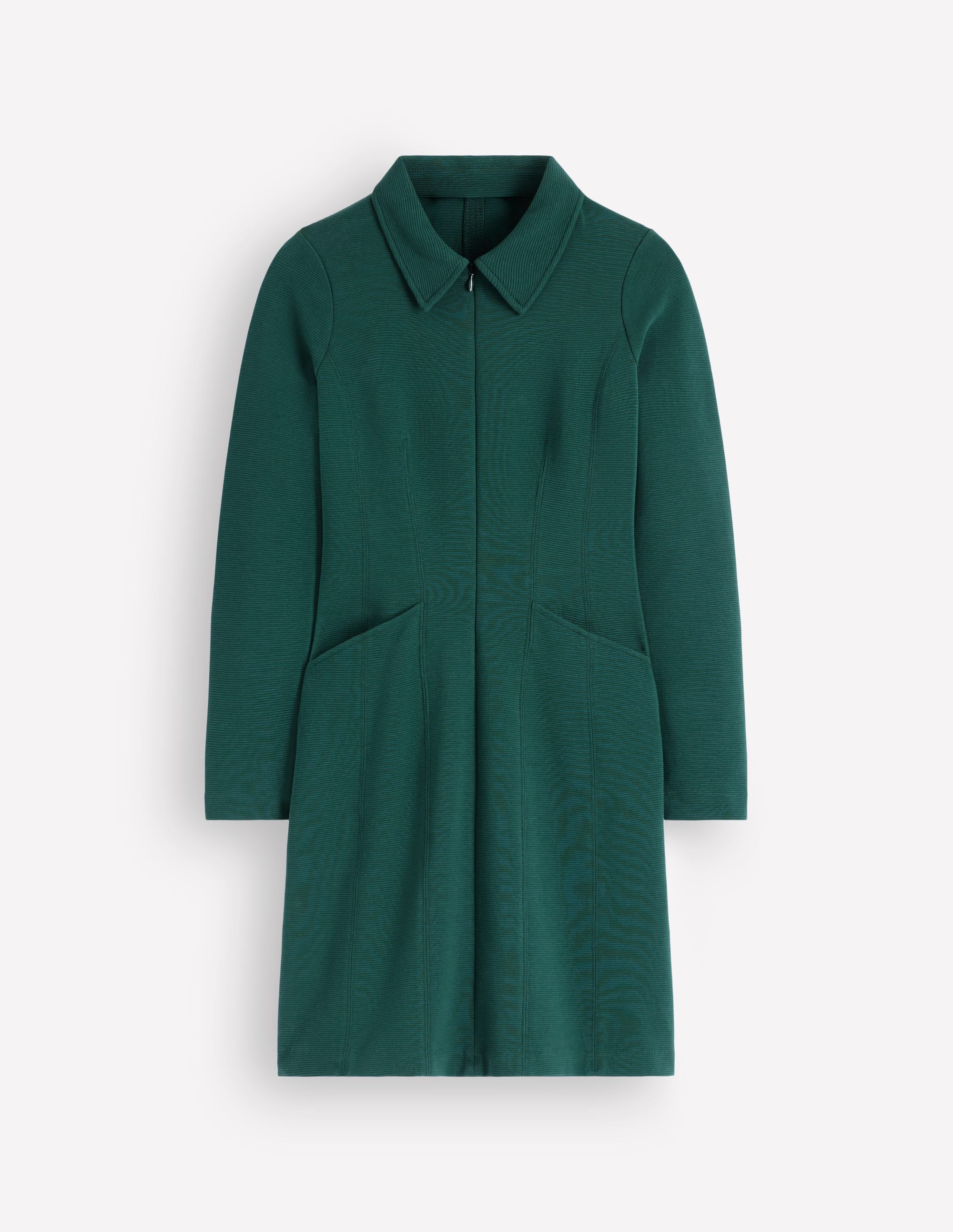 Robe Nia à manches longues en ottoman-Vert malachite - Image 6