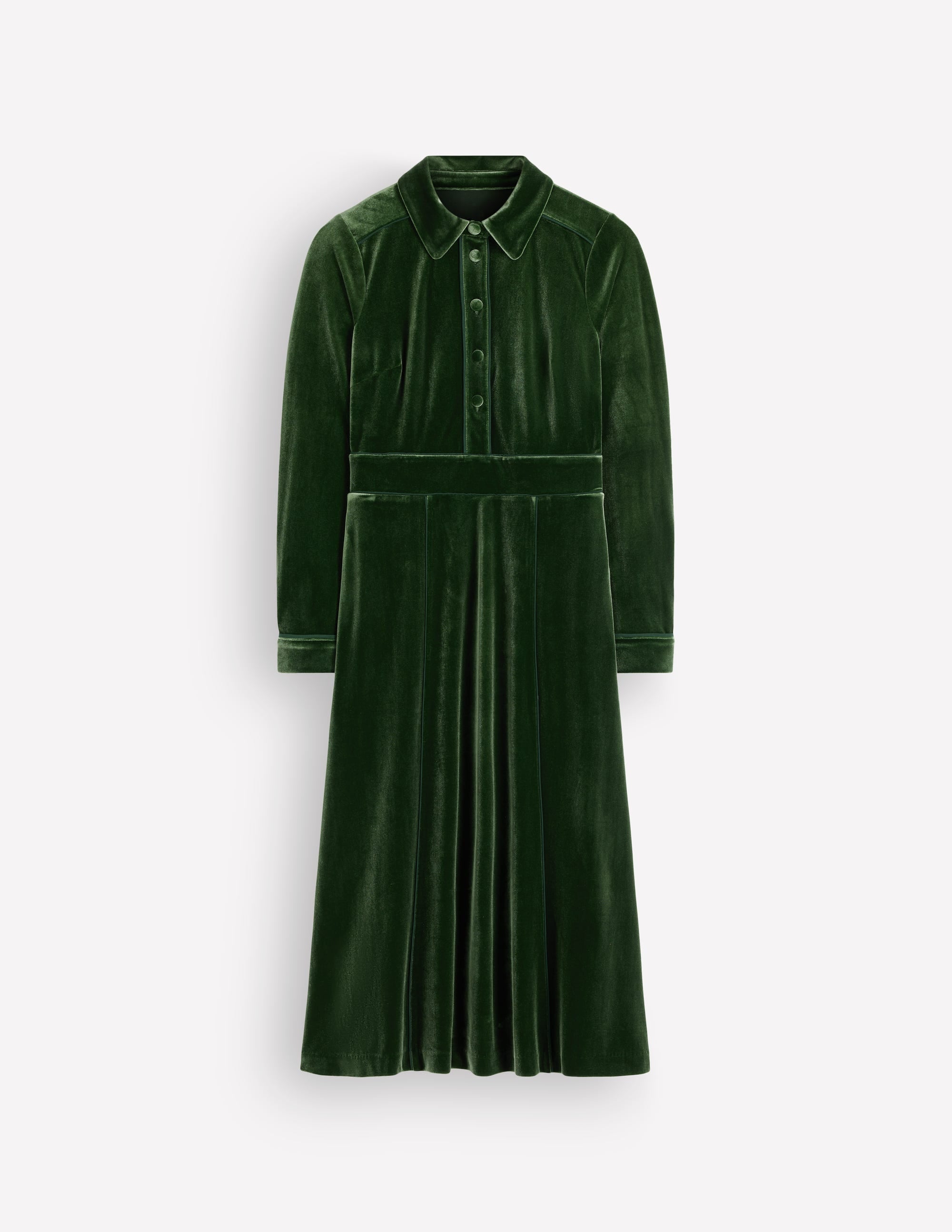 Etta Paspeliertes Samtkleid-Douglasie - Image 8