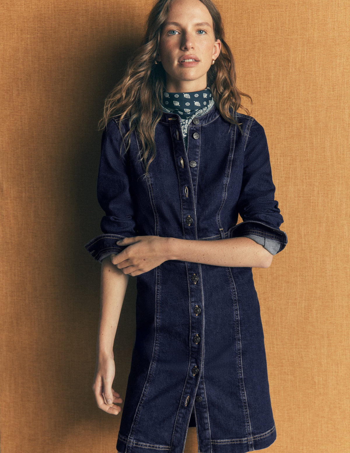 Zara Denim Short Dress-Dark Vintage - Image 2
