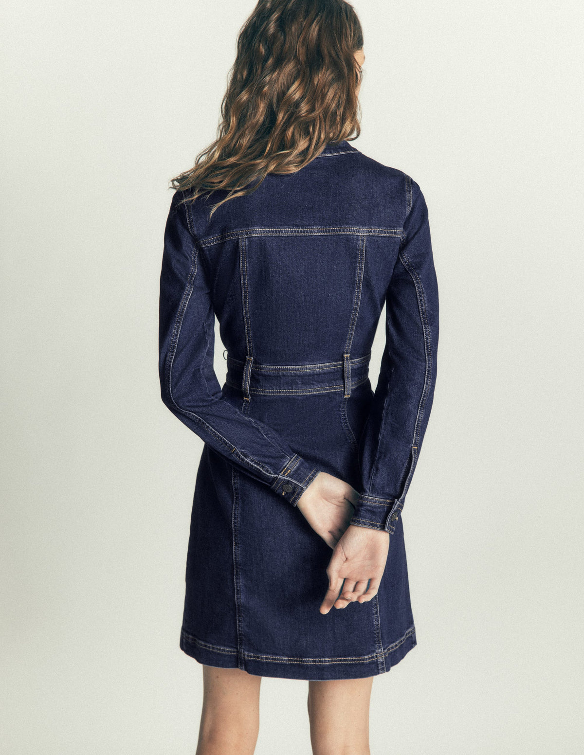 Zara Denim Short Dress-Dark Vintage-4