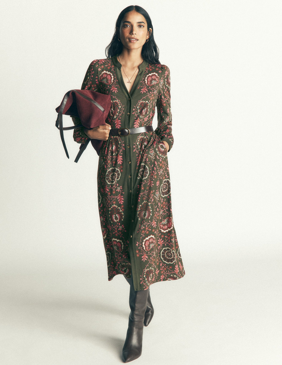 Juliet Jersey-Midikleid-Duffle Bag, Sprießende Rebe-4