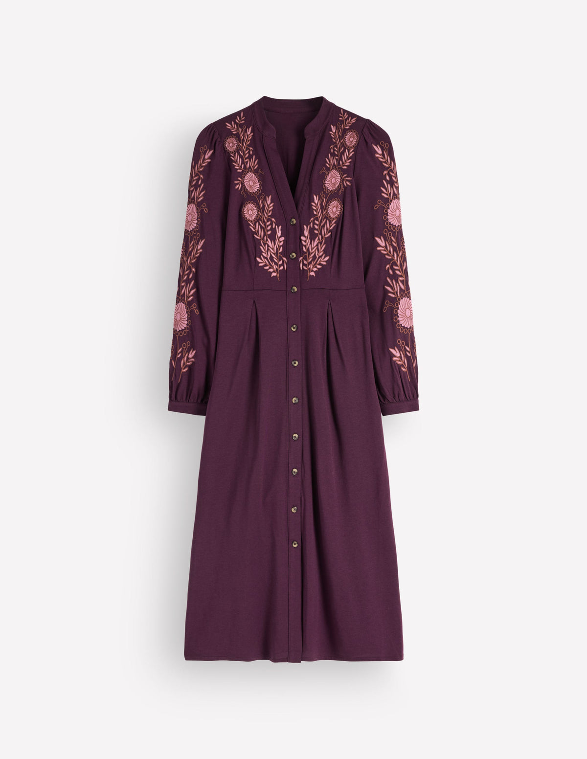 Juliet Jersey-Midikleid-Dunkles Kirschrot Stickerei - Image 6