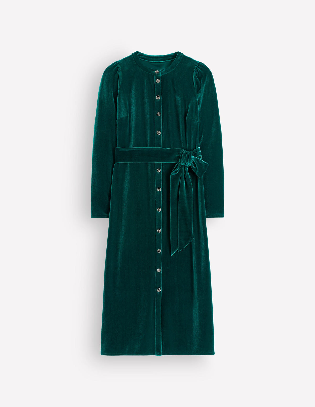 Honor Säulen-Midikleid aus Samt-Dunkles Smaragdgrün-5