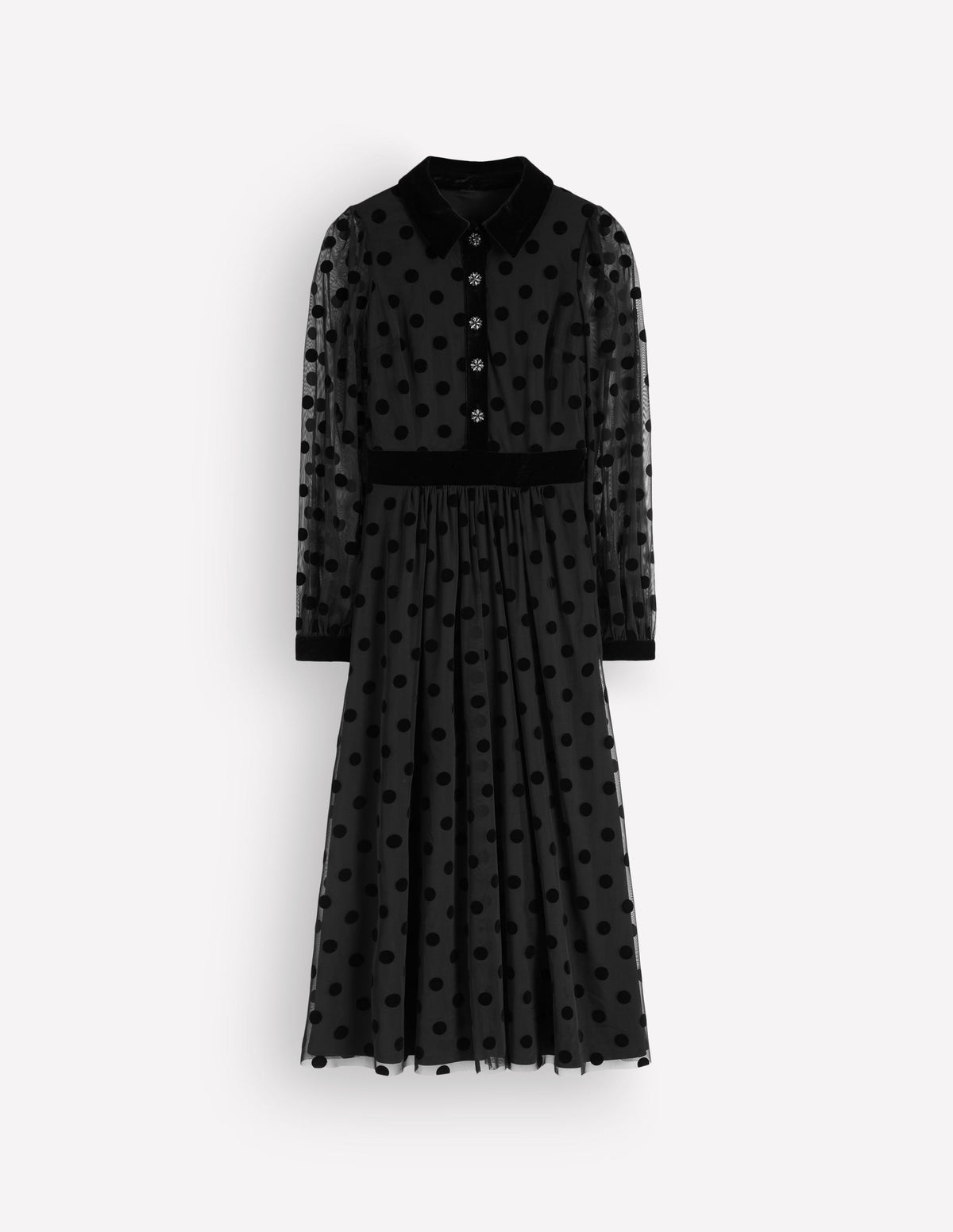 Robe en tulle à détails contrastants-Noir-8