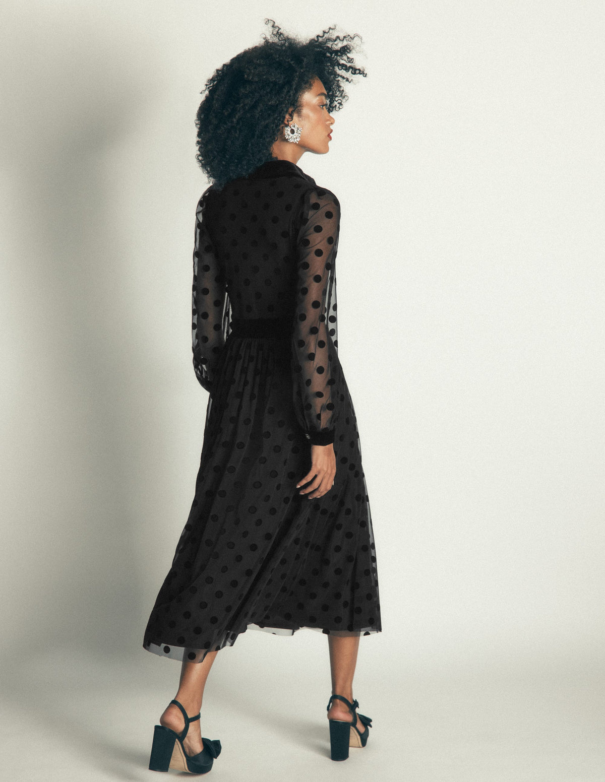 Robe en tulle à détails contrastants-Noir-4