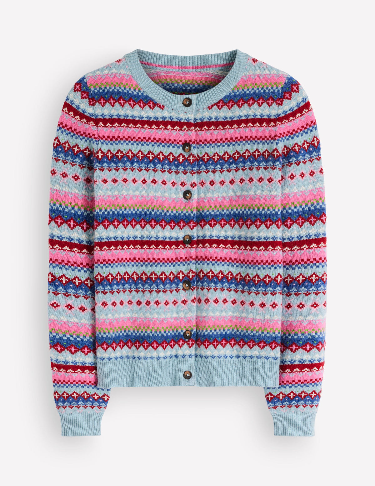 Edie Fair Isle Cardigan-Blue all over fair isle-6