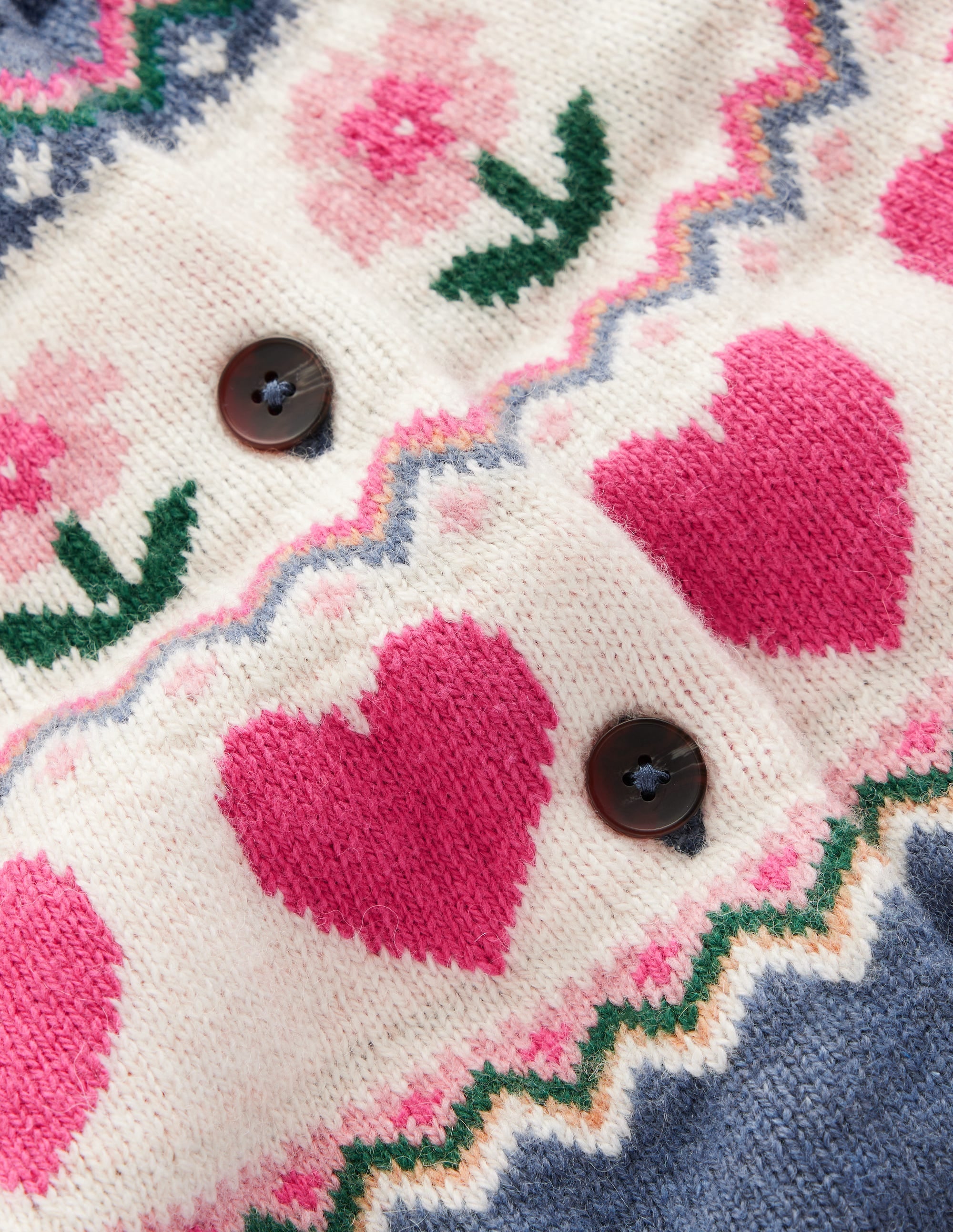 Edie Fair Isle Cardigan-Blue fair isle - Image 6