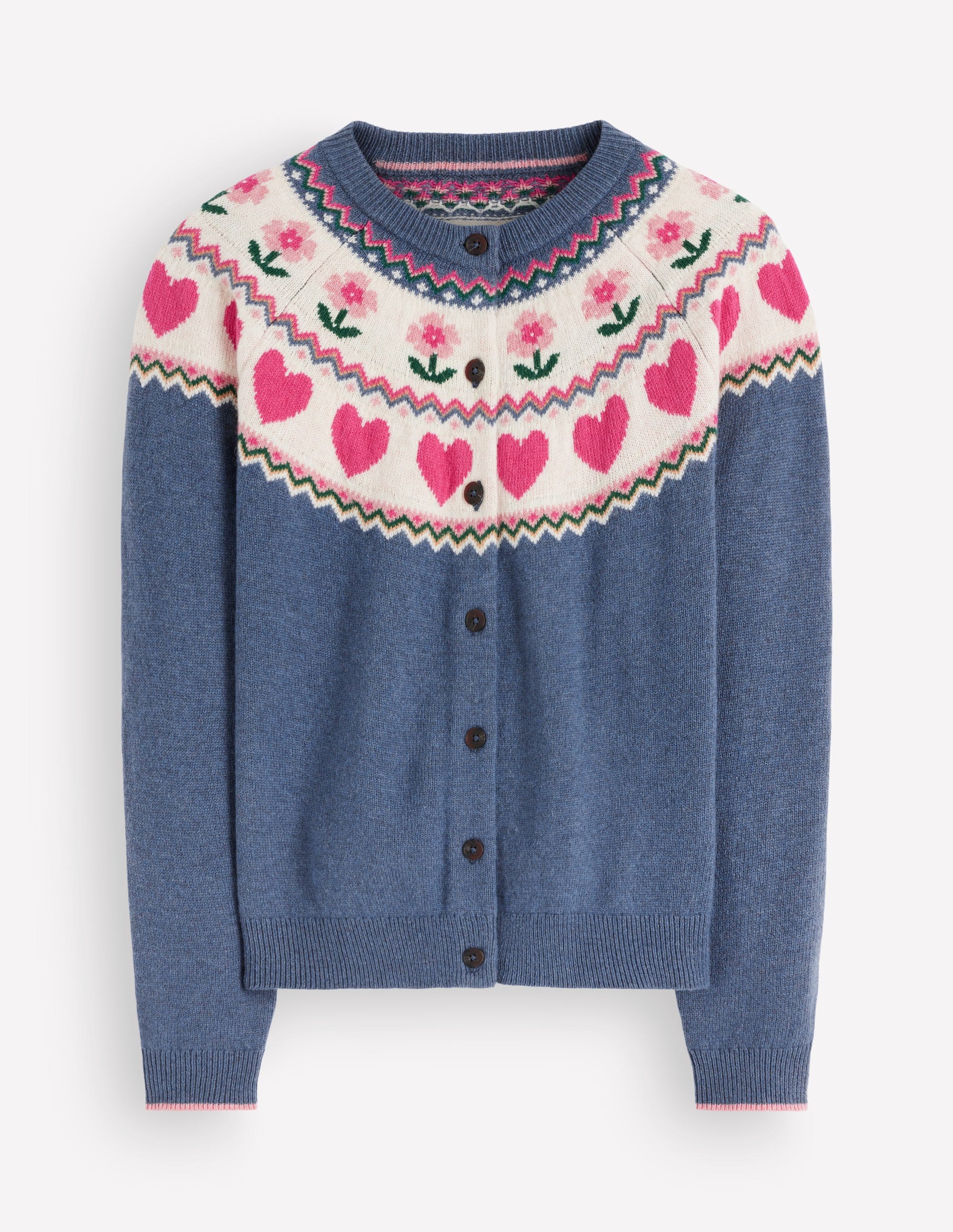 Edie Fair Isle Cardigan-Blue fair isle-5
