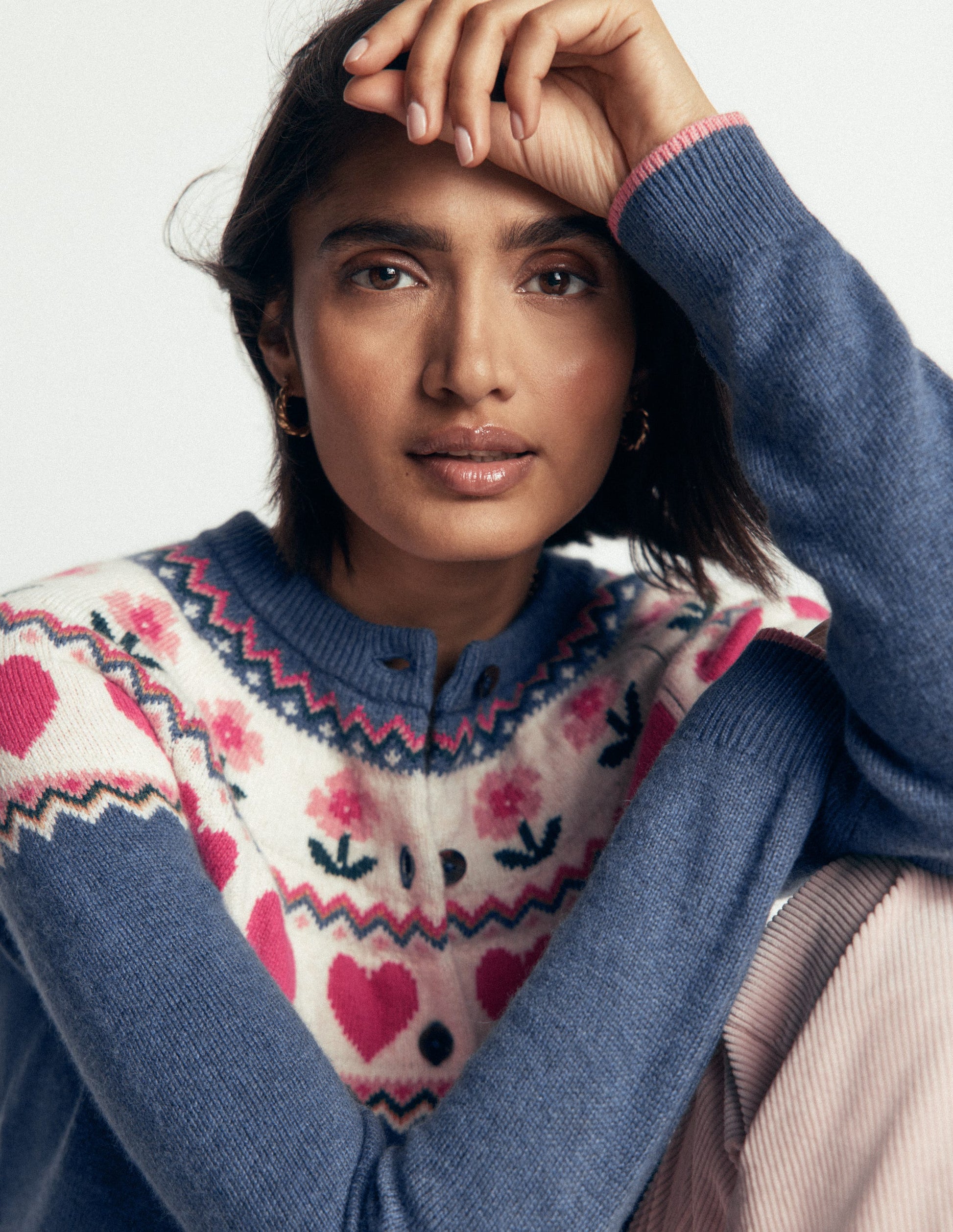 Edie Fair Isle Cardigan-Blue fair isle-2