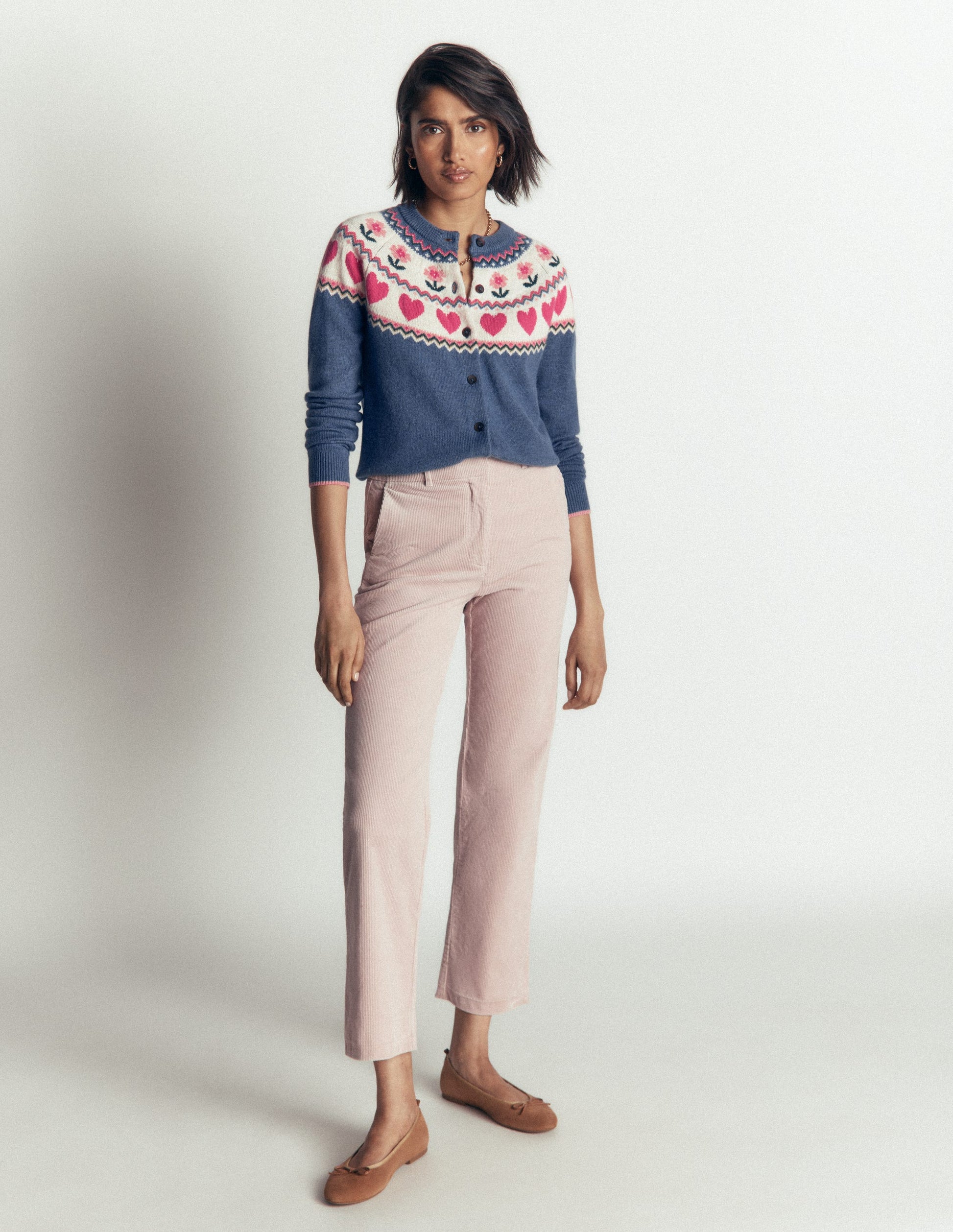 Edie Fair Isle Cardigan-Blue fair isle-4
