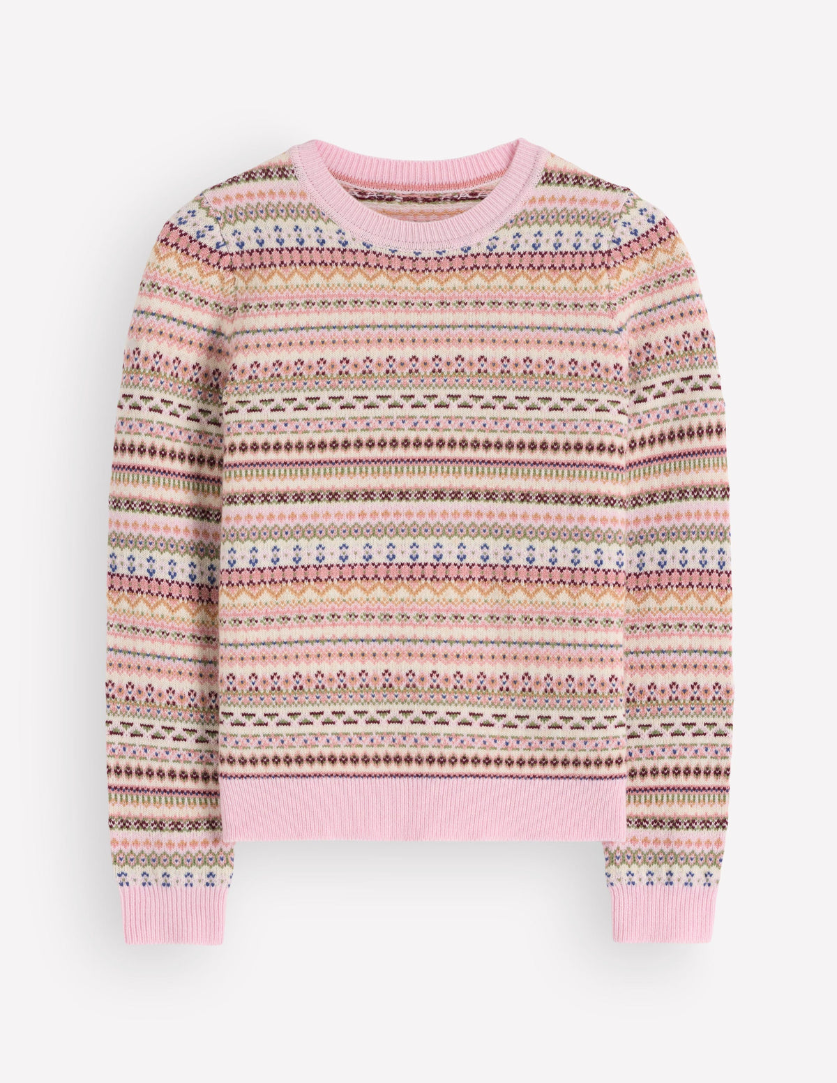 Edie Fair-Isle-Pullover-Rosa durchgehendes Fair-Isle-Muster-7
